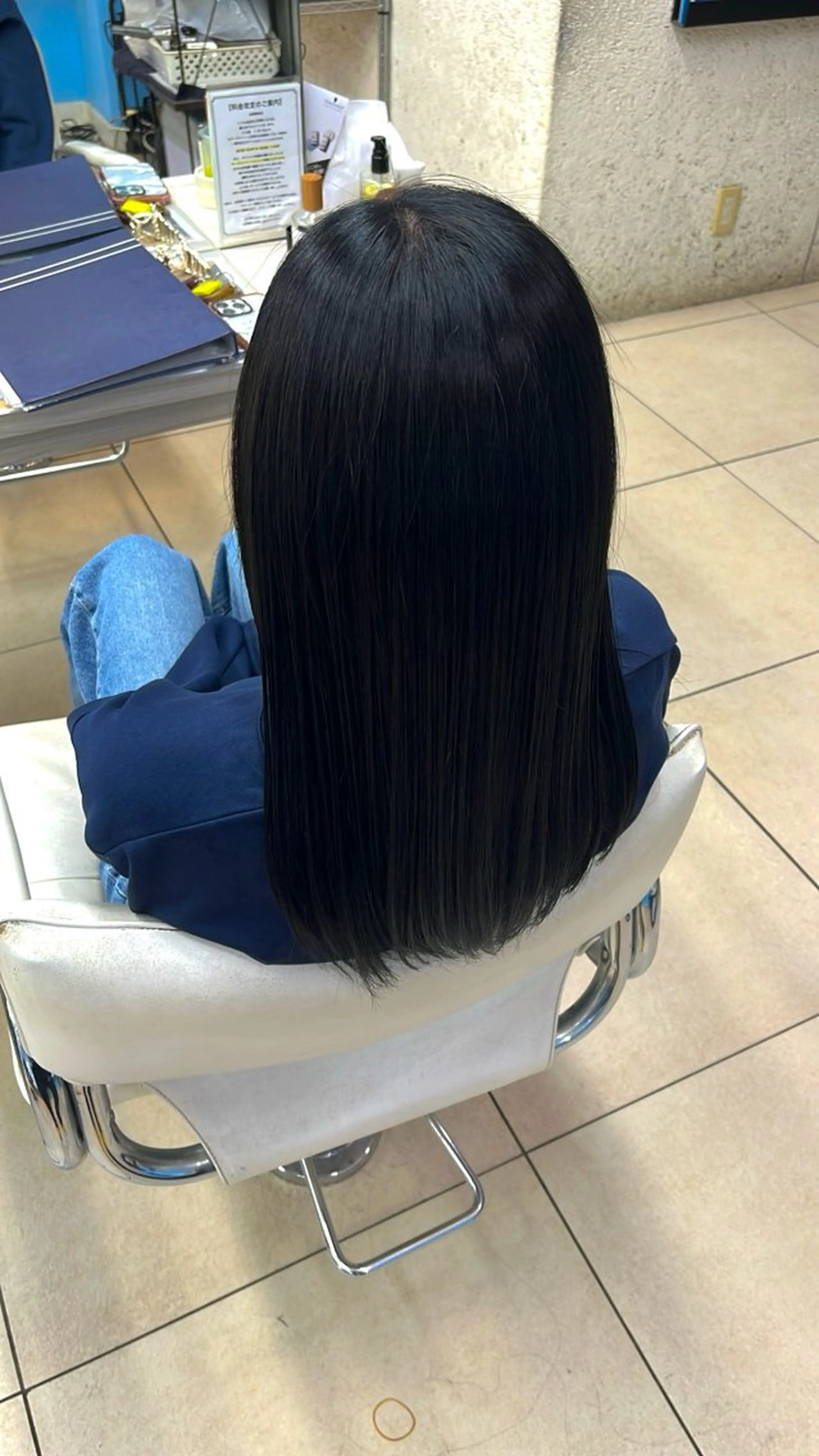 【学生・就活応援📣👊🏻】 暗染めカラー🖤➕トリートメント🫧  （ロング別）の写真