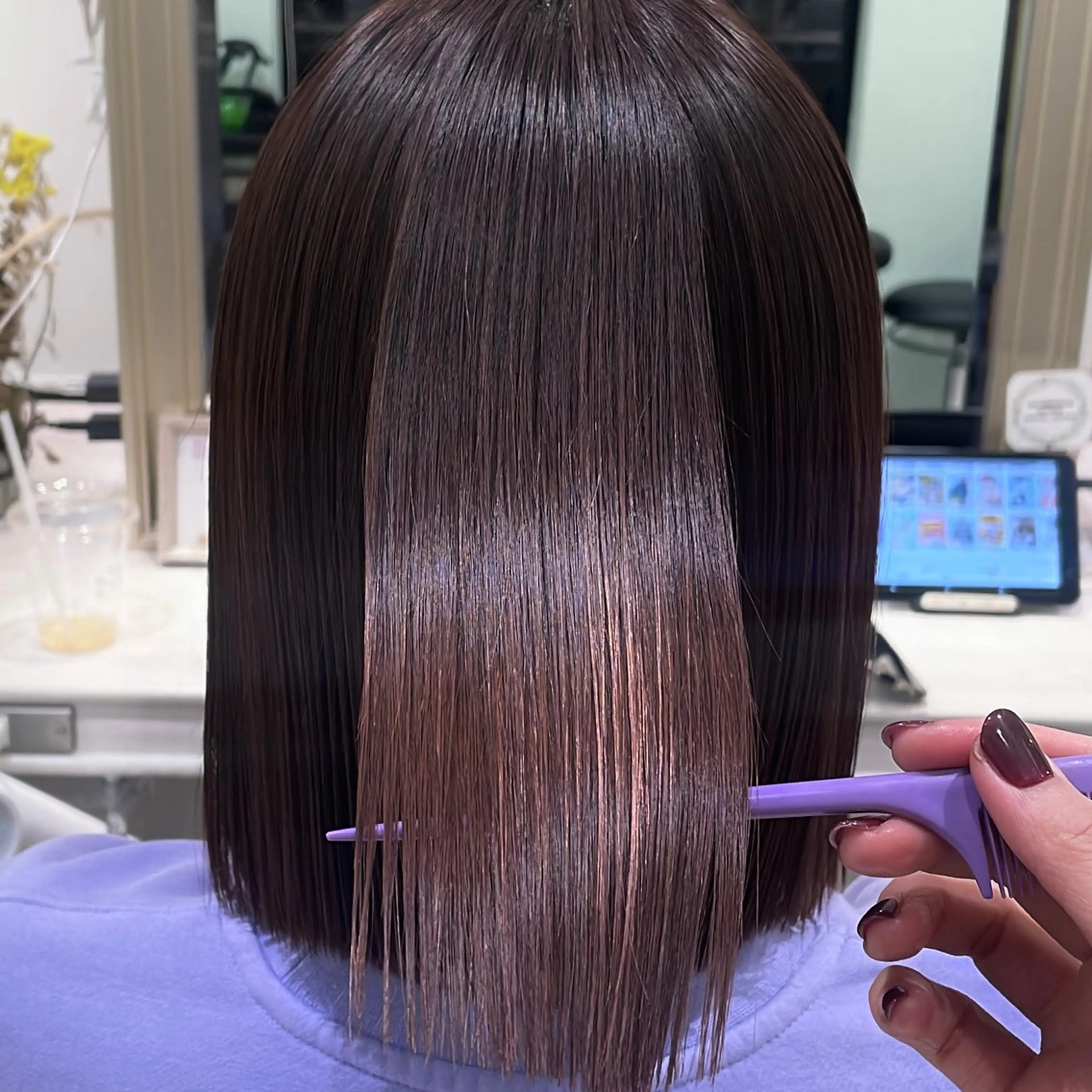 ミディアム パーマ ヘアアレンジ パク・ボミン小野リエ 韓国ハーフ🦊のヘアスタイル