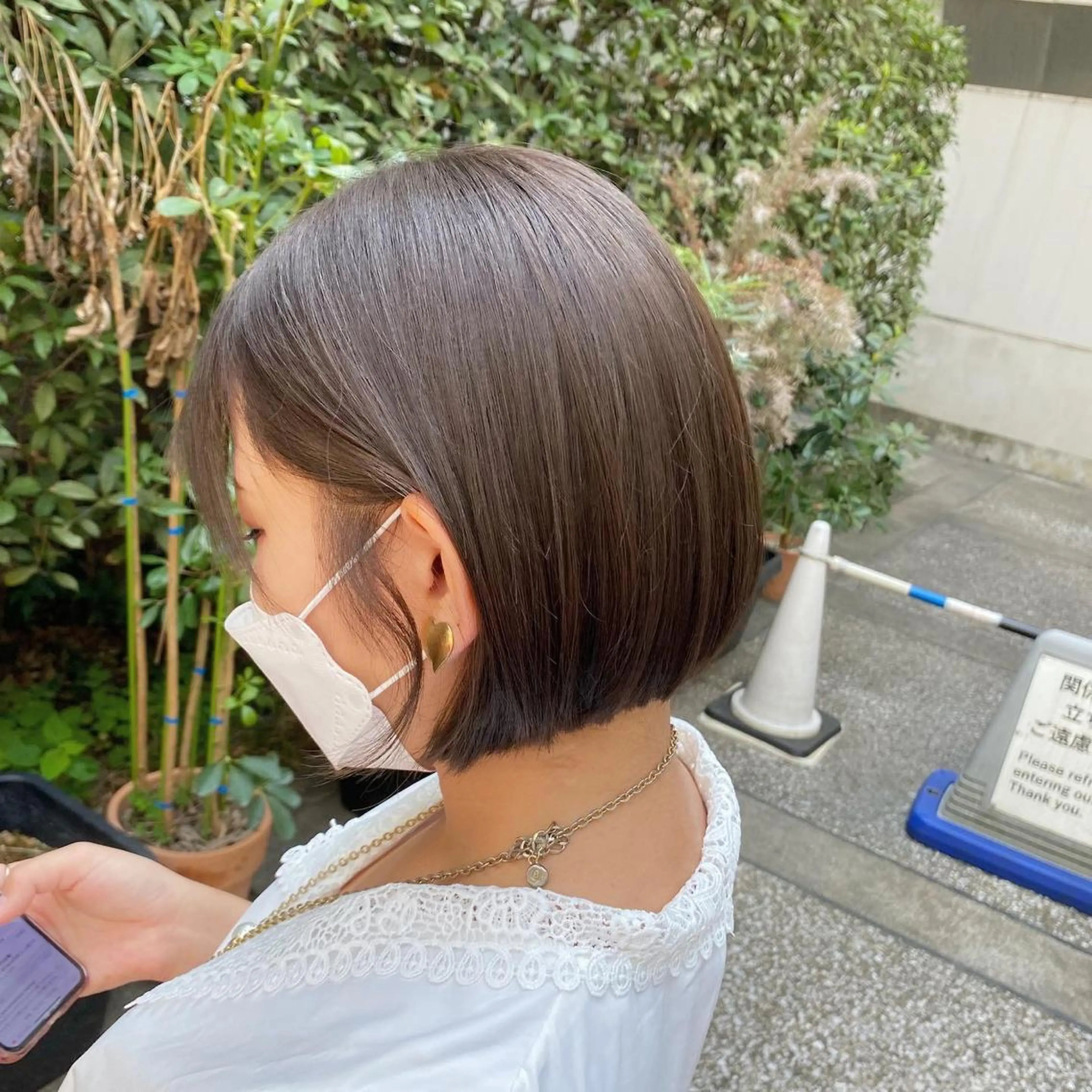 ショート カラー ショートボブ オリーブカラー ボブ ショートヘア レイヤー✂︎赤み消し 髪質改善/井上健太のヘアスタイル