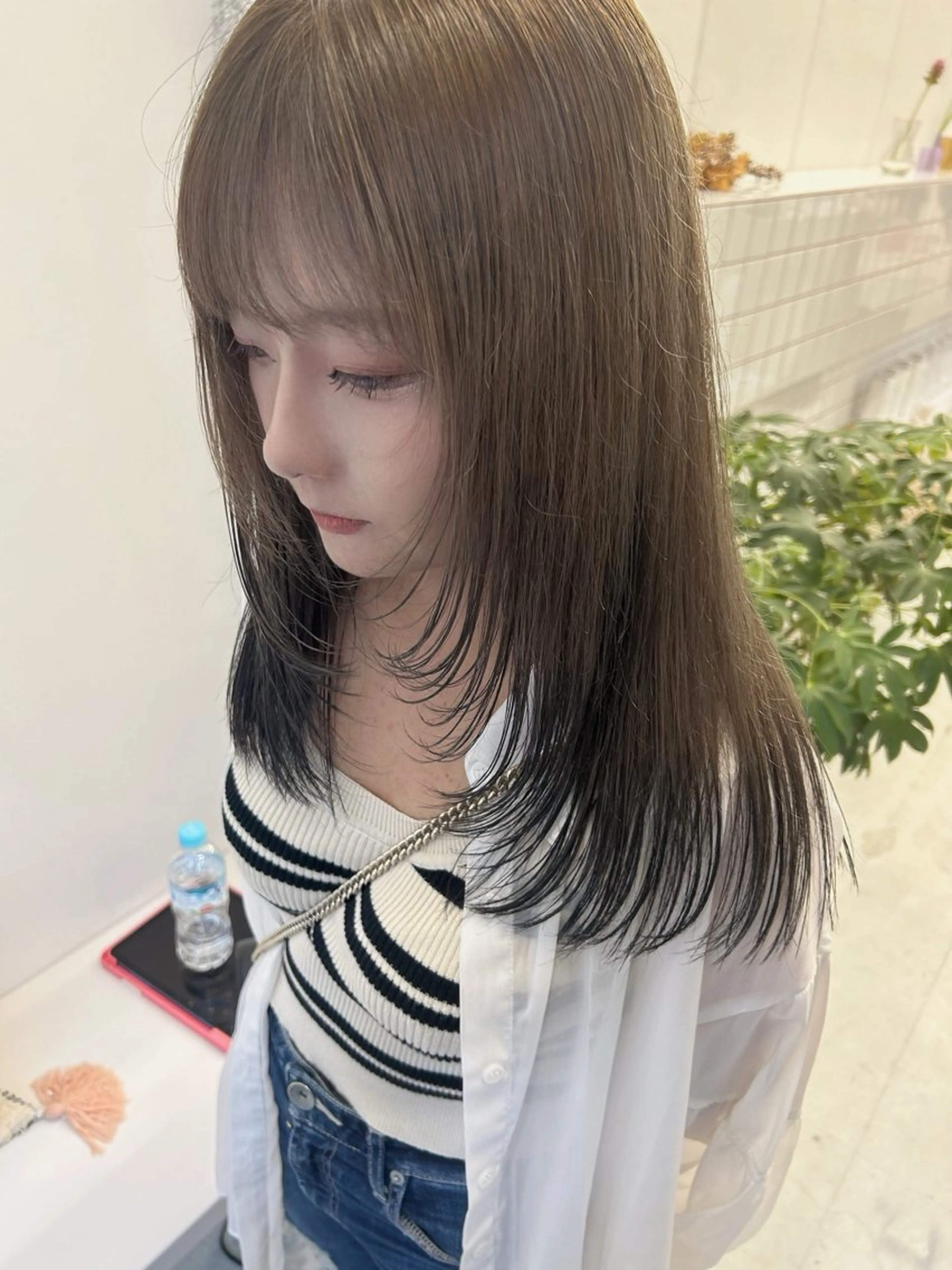 ロング レイヤーカット ヘアカラー トリートメント 名古屋/伏見/花屋 併設/不破新のヘアスタイル