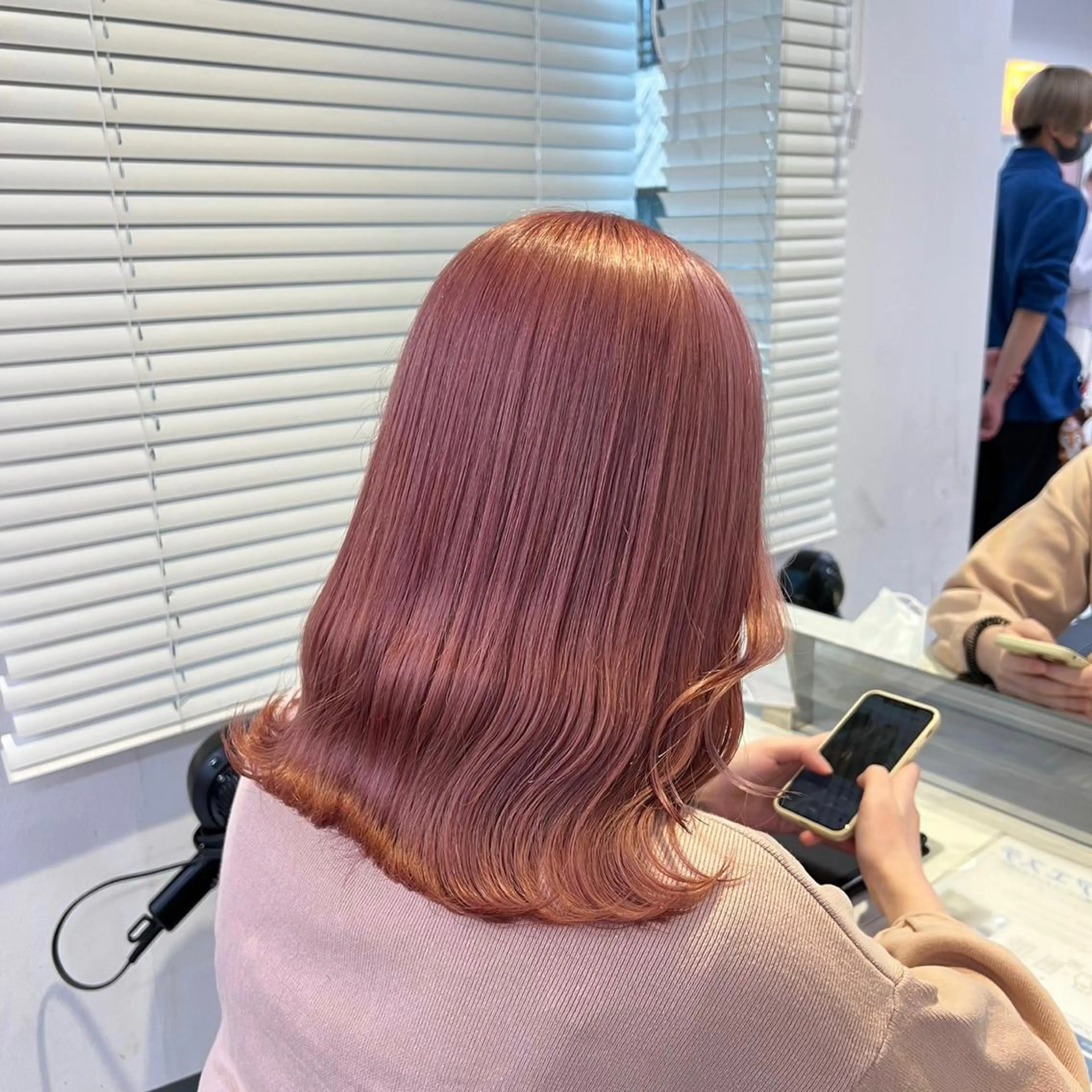 セミロング ヘアカラー 愛され暖色♥️モテ 艶髪♥️りなのヘアスタイル