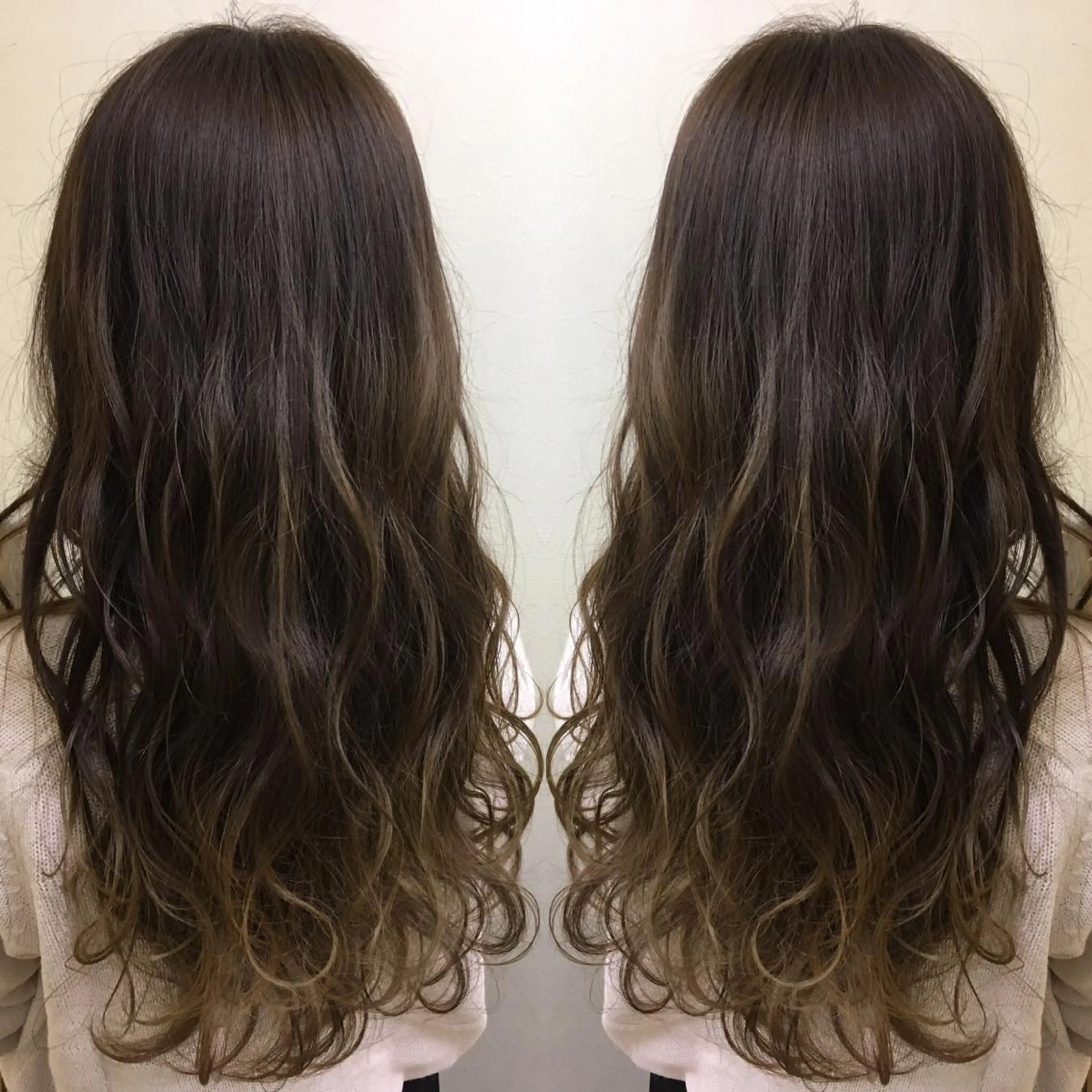 セミロング ロング カラー 髪質改善 中川　翔のヘアスタイル