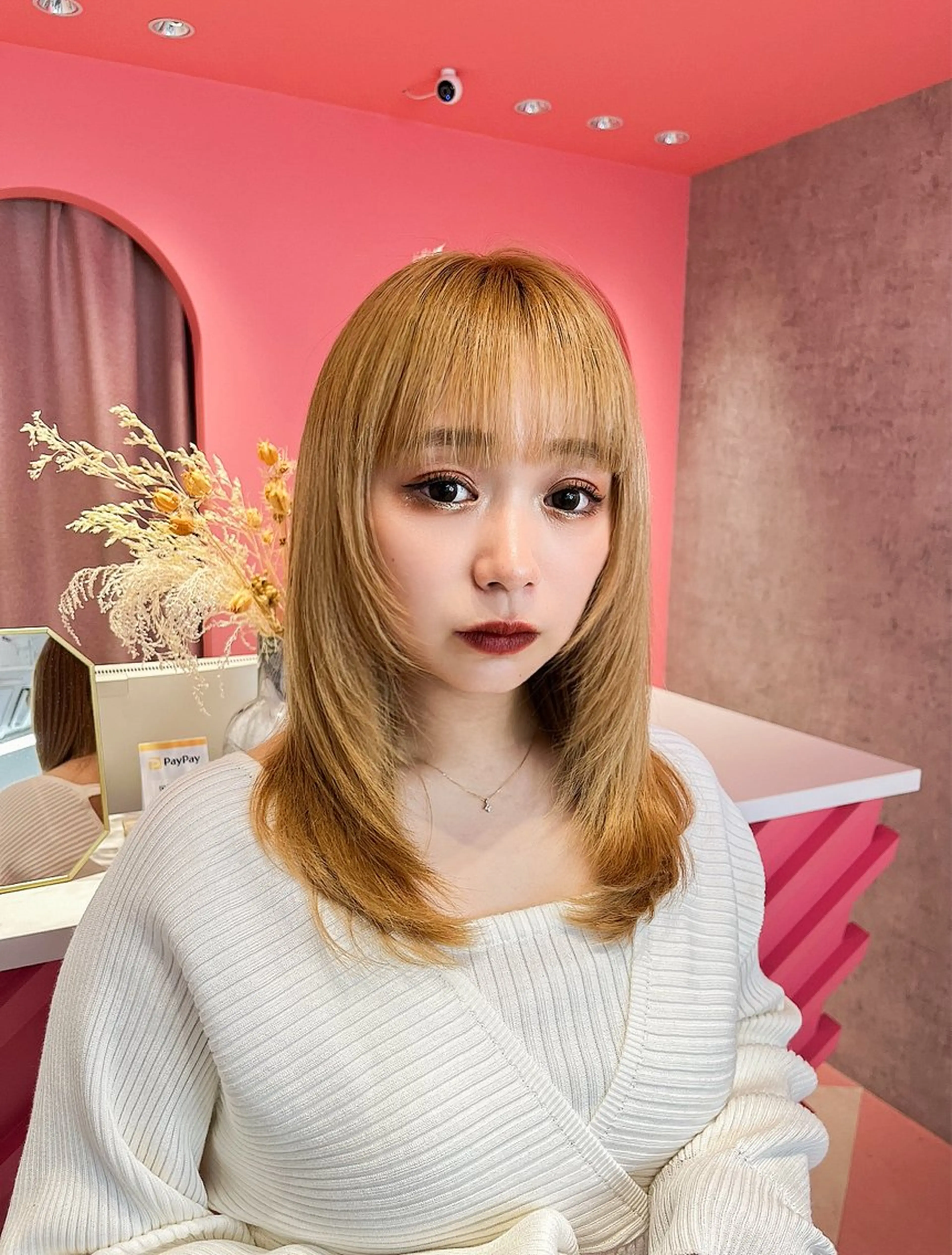 ミディアム カラー 山崎/ボブ縮毛矯正 レイヤー髪質改善のヘアスタイル