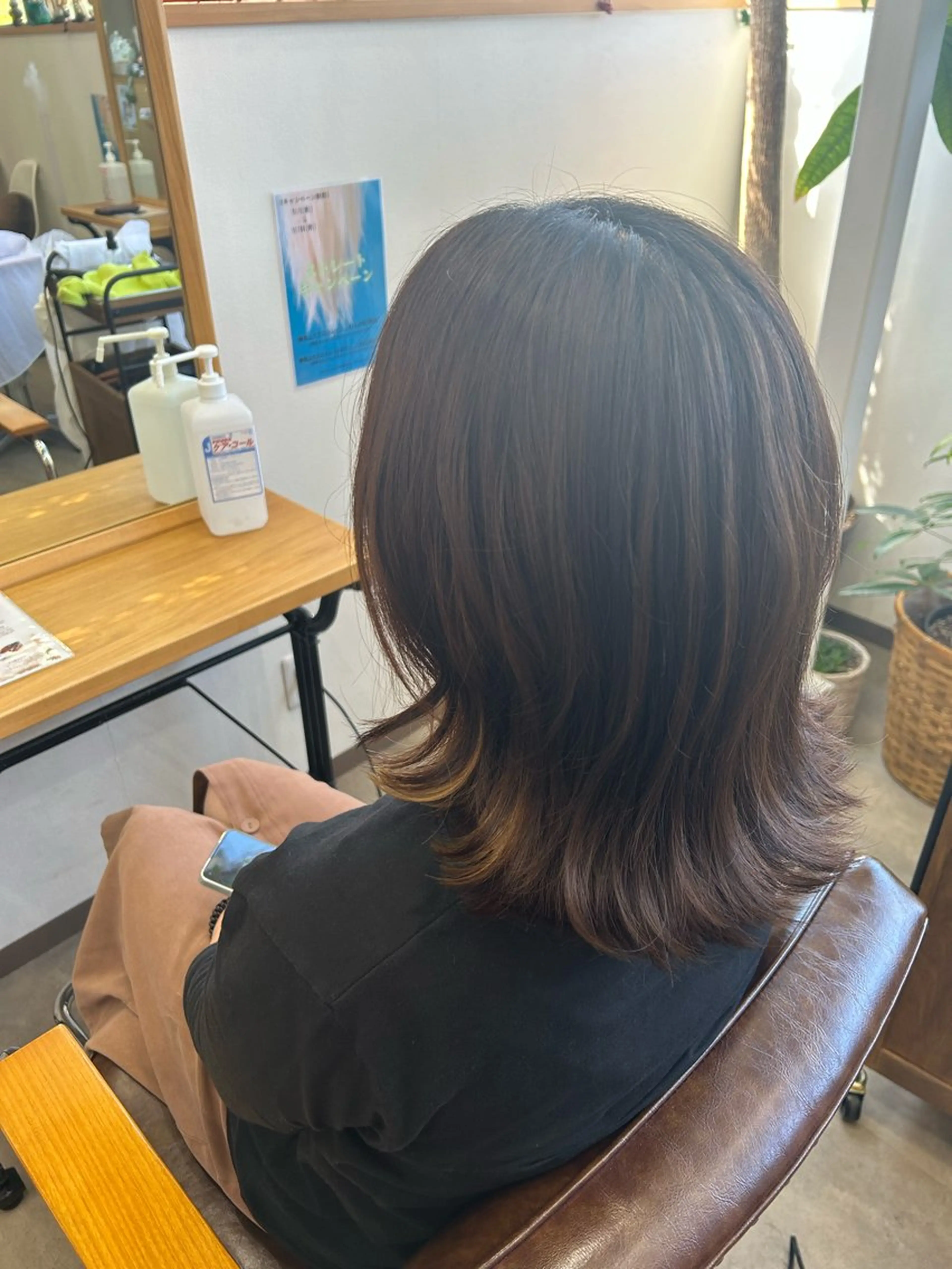 ミディアム ボブ ブリーチなしベージュ /ヘアセット/ミユのヘアスタイル