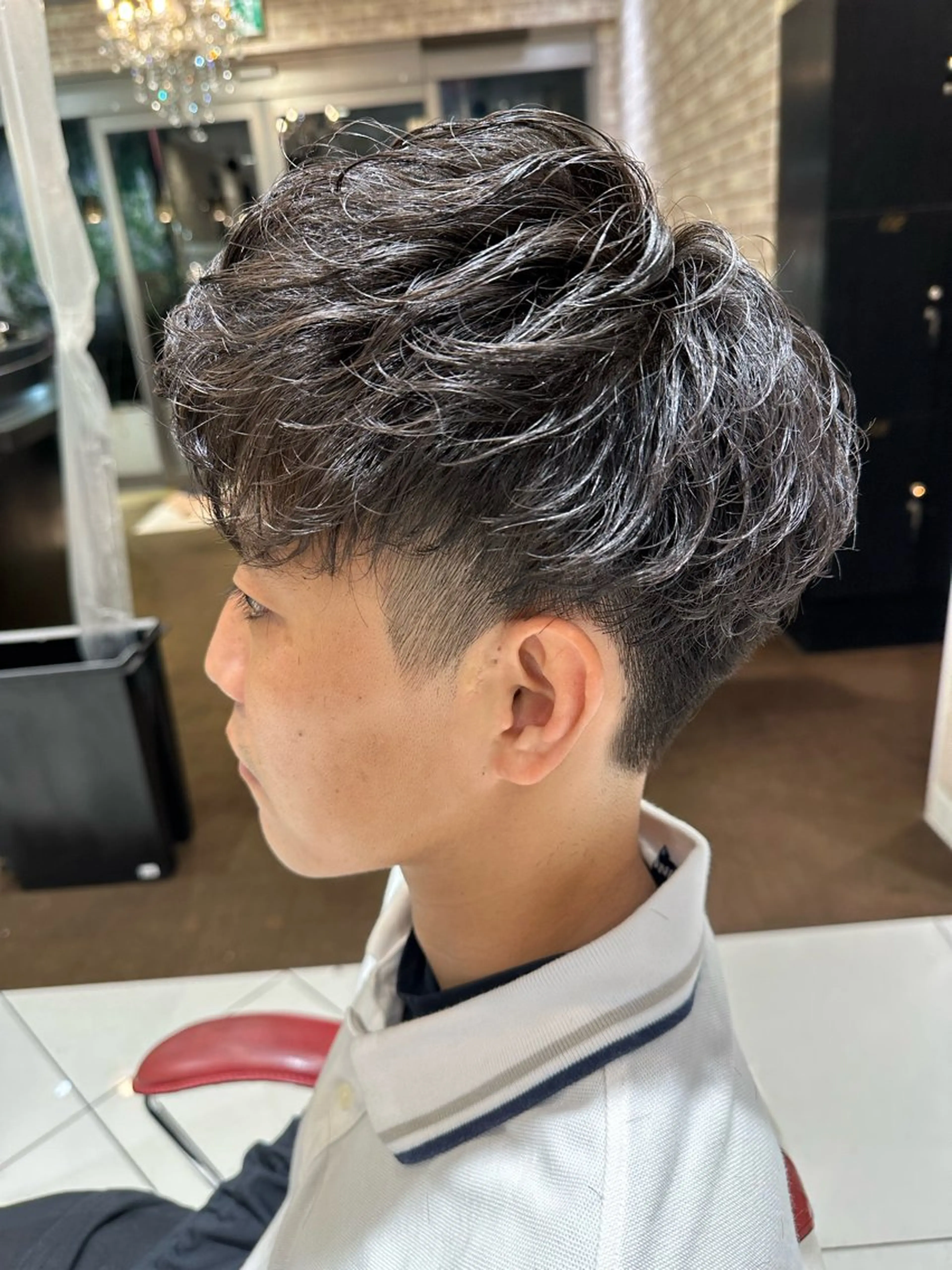 ショート パーマ メンズ メンズパーマ 波巻きパーマ 💈メンズ特化 美容師サキ💈のヘアスタイル