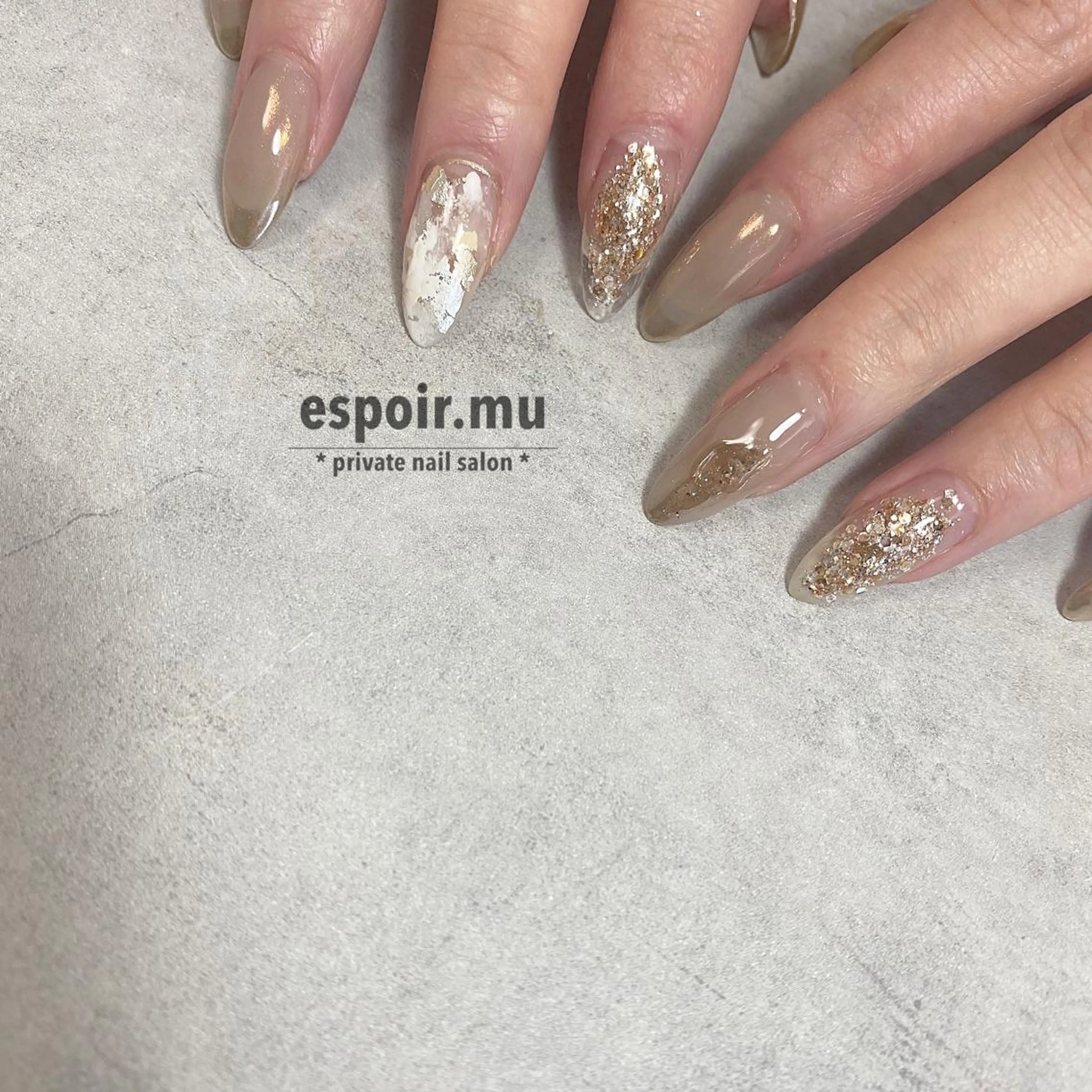 ロング ネイル espoir. muのネイルデザイン