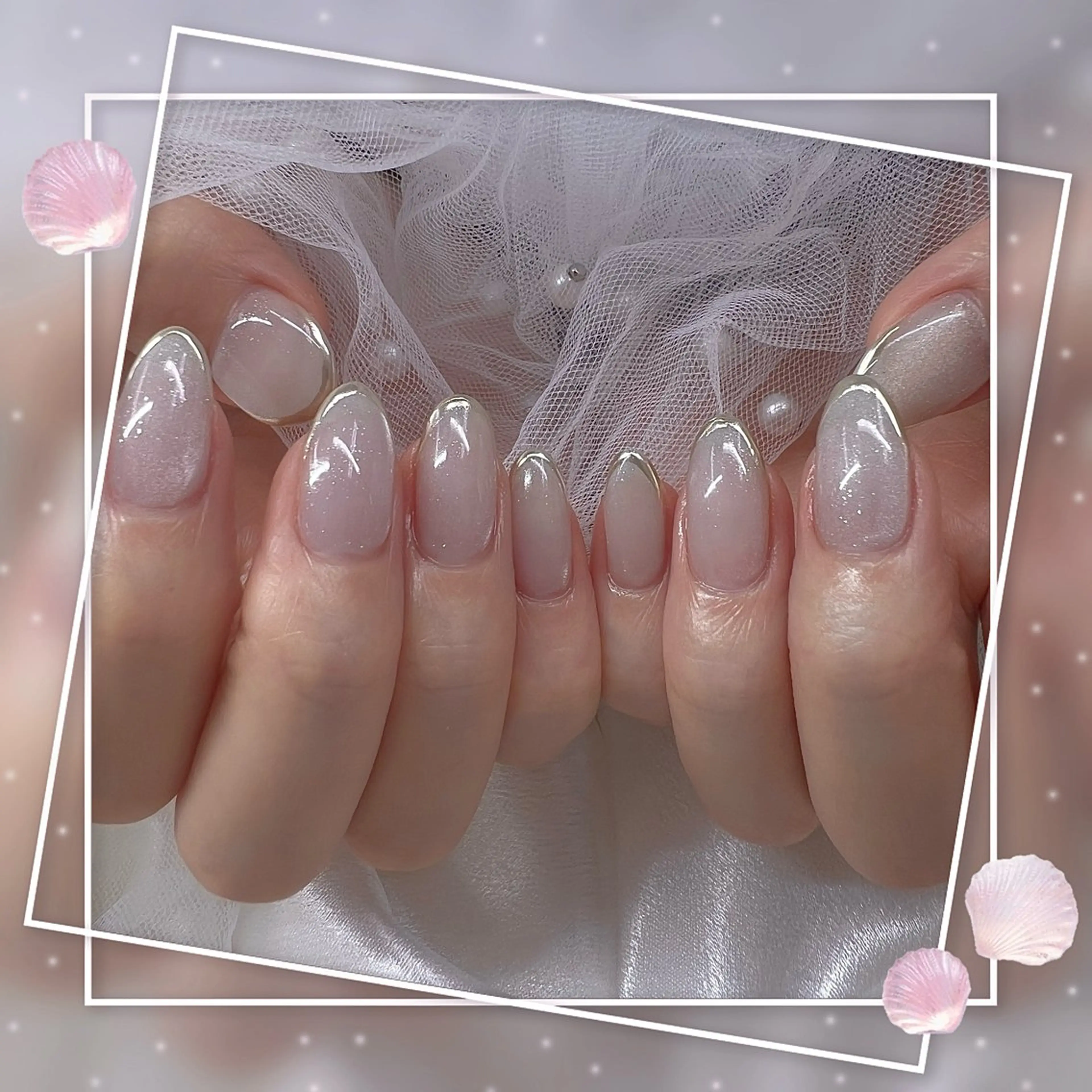 ネイル チークネイル フレンチネイル ガーリー グラデーション マグネットネイル Chill Nailsalonのネイルデザイン