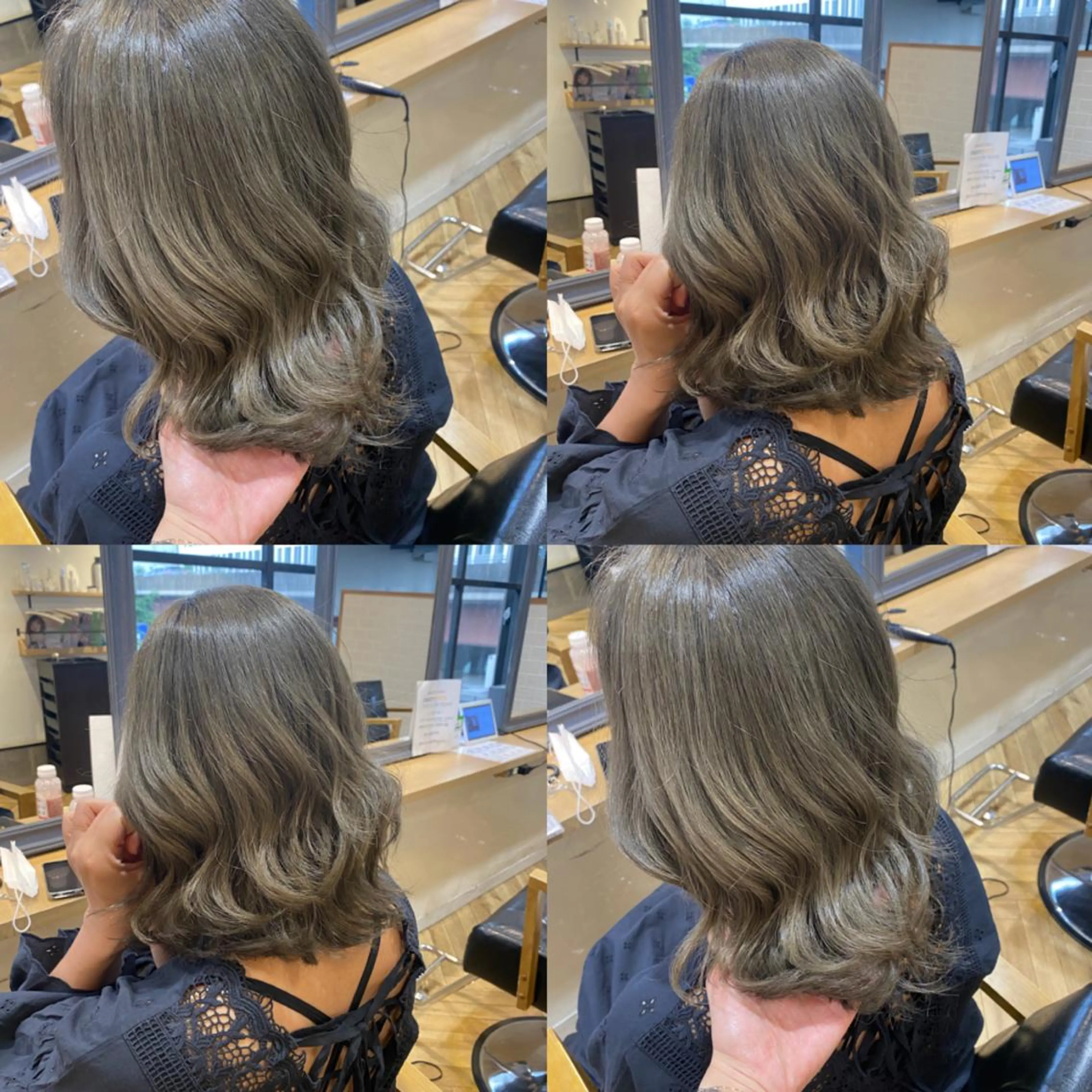 ミディアム カラー ブリーチ 艶カラー/韓国顔周り 🎀mamiのヘアスタイル