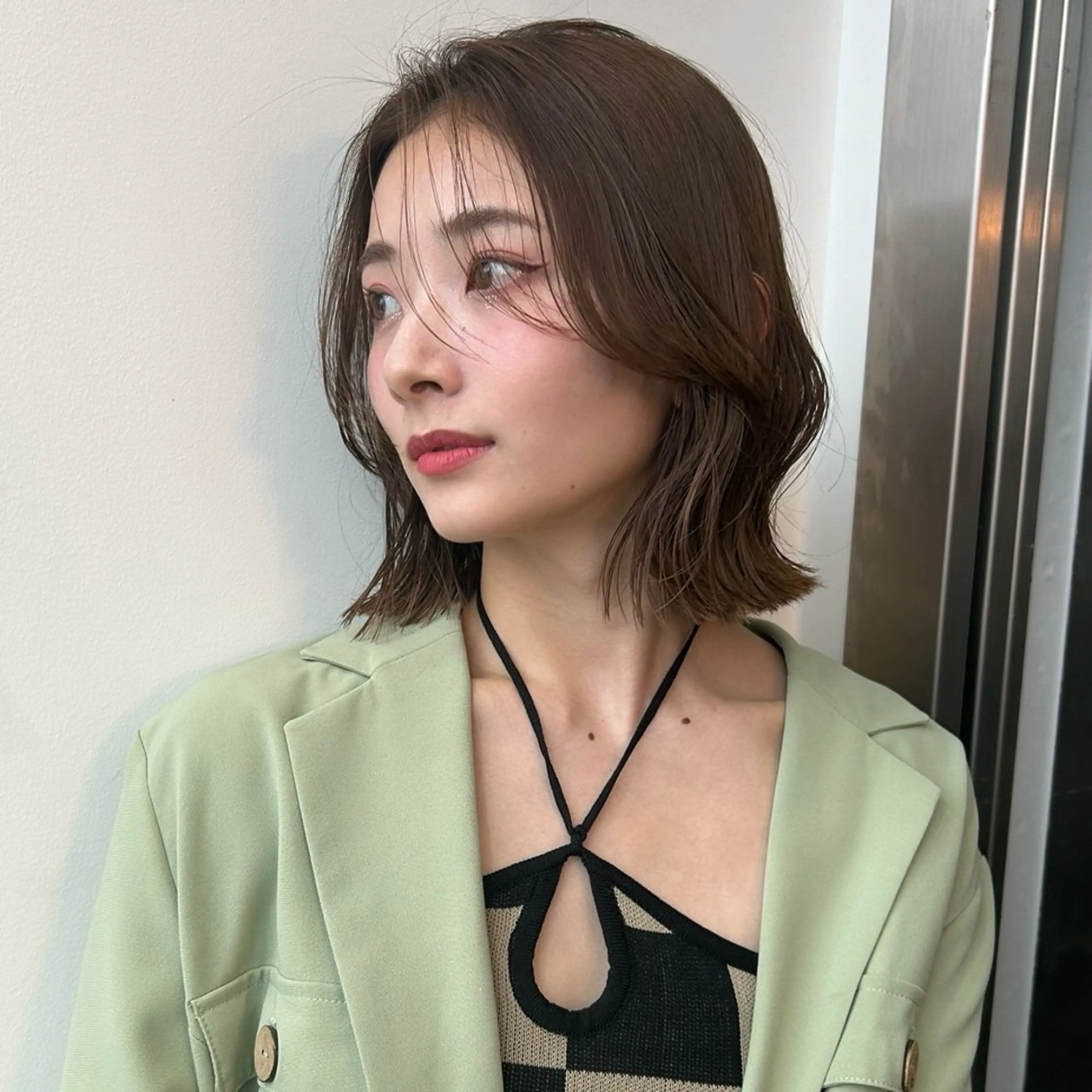 ミディアム ボブ くびれヘア 韓国風ヘア ボブ/くびれボブ/ 髪質改善/Ru-kaのヘアスタイル