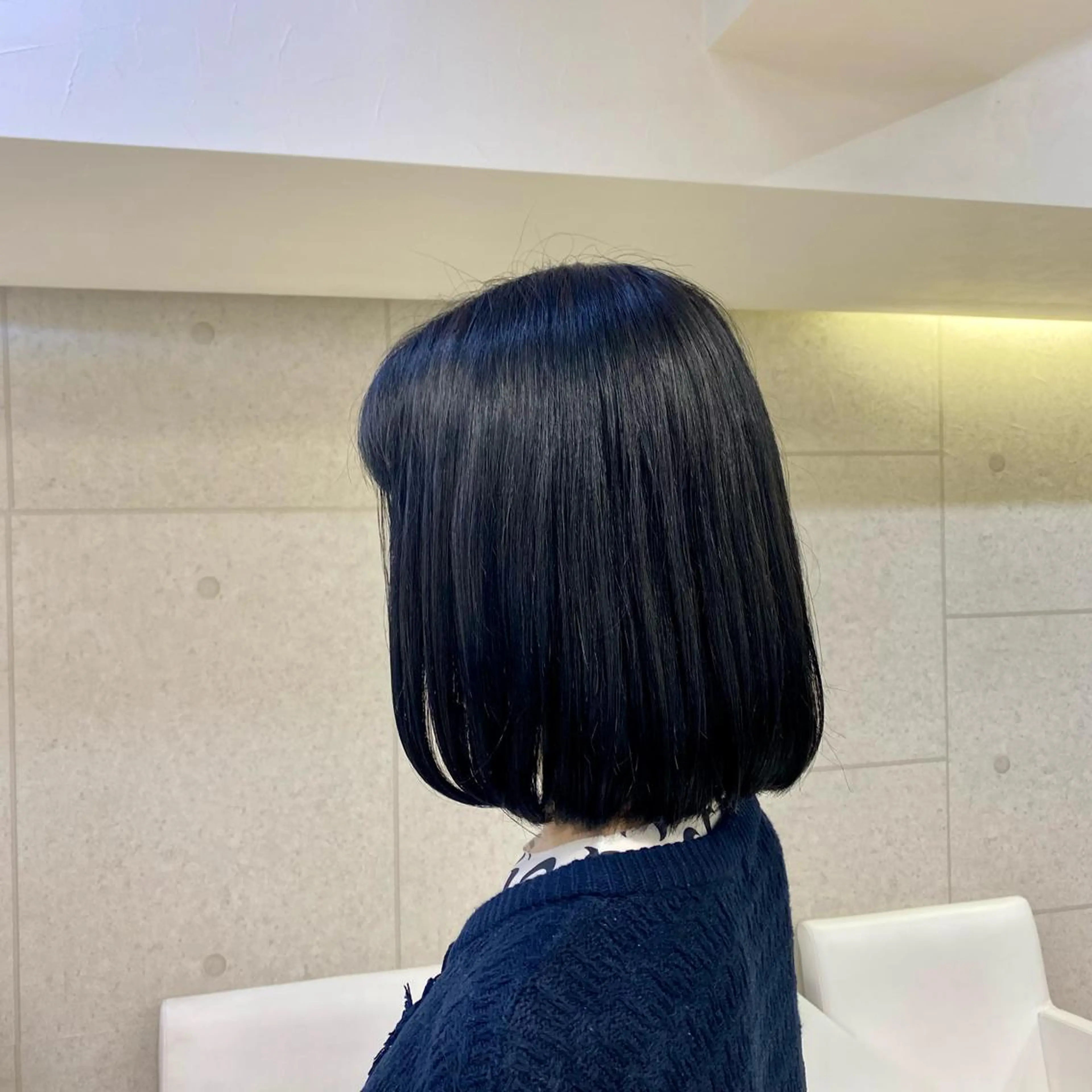 ミディアム カラー 黒髪 ブルーカラー ブルーブラック モデル募集中🌟 ふくむらのヘアスタイル