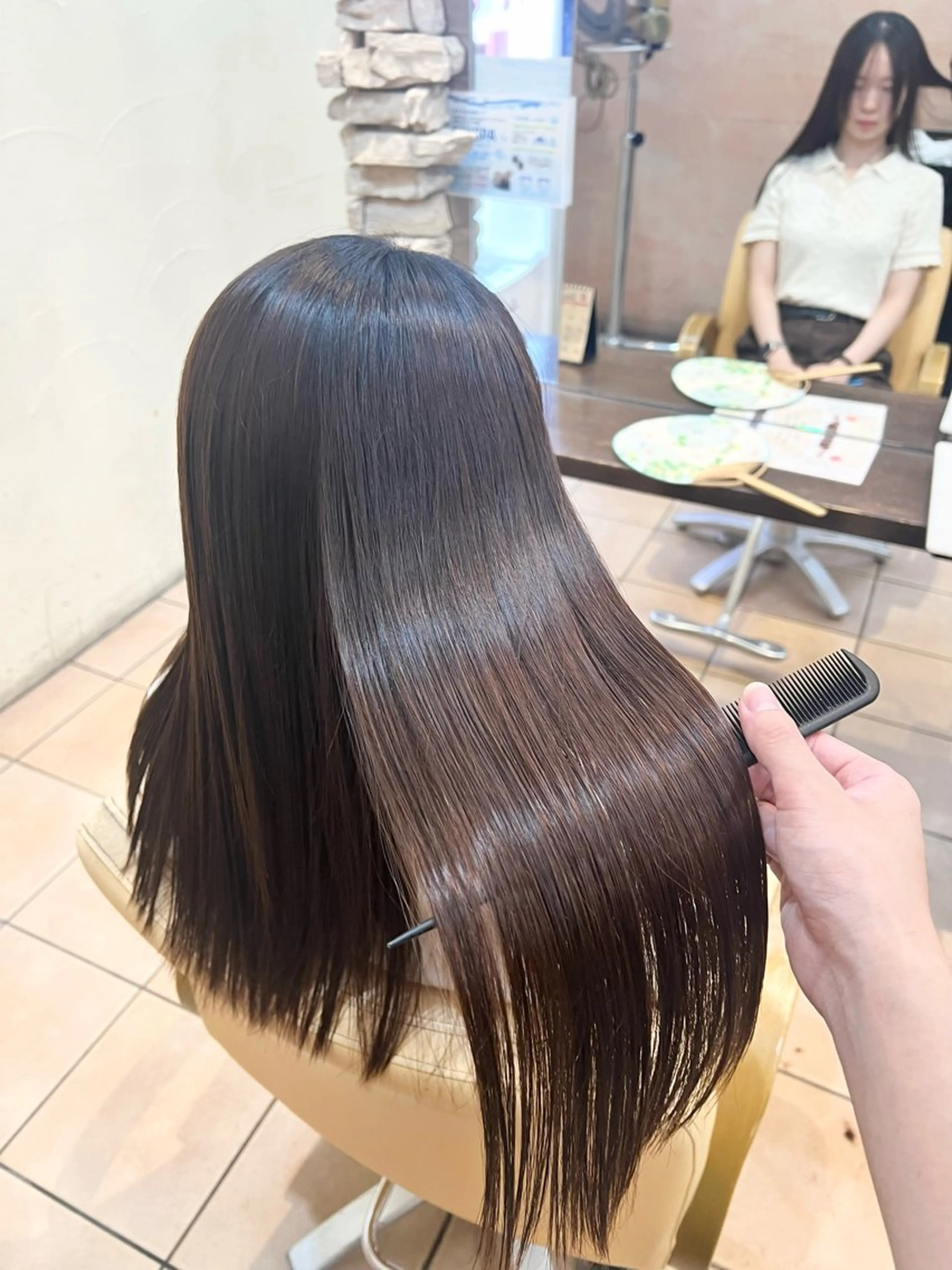 ロング 酸性ストレート 縮毛矯正 地毛風ストレート ⚡️下ノ村柊斗⚡️のヘアスタイル