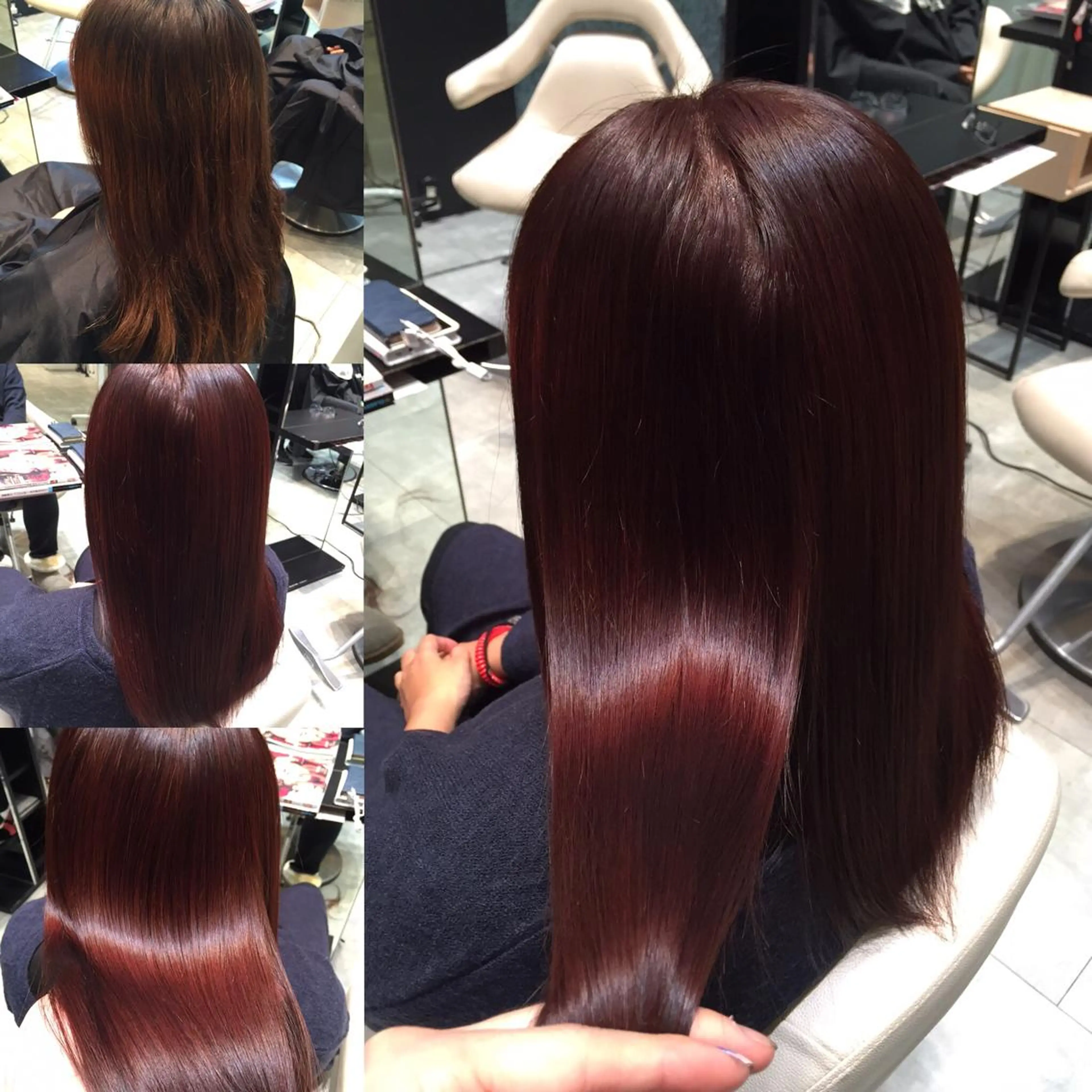 ミディアム セミロング ロング カラー イルミナカラー Re:ta KANZOのヘアスタイル