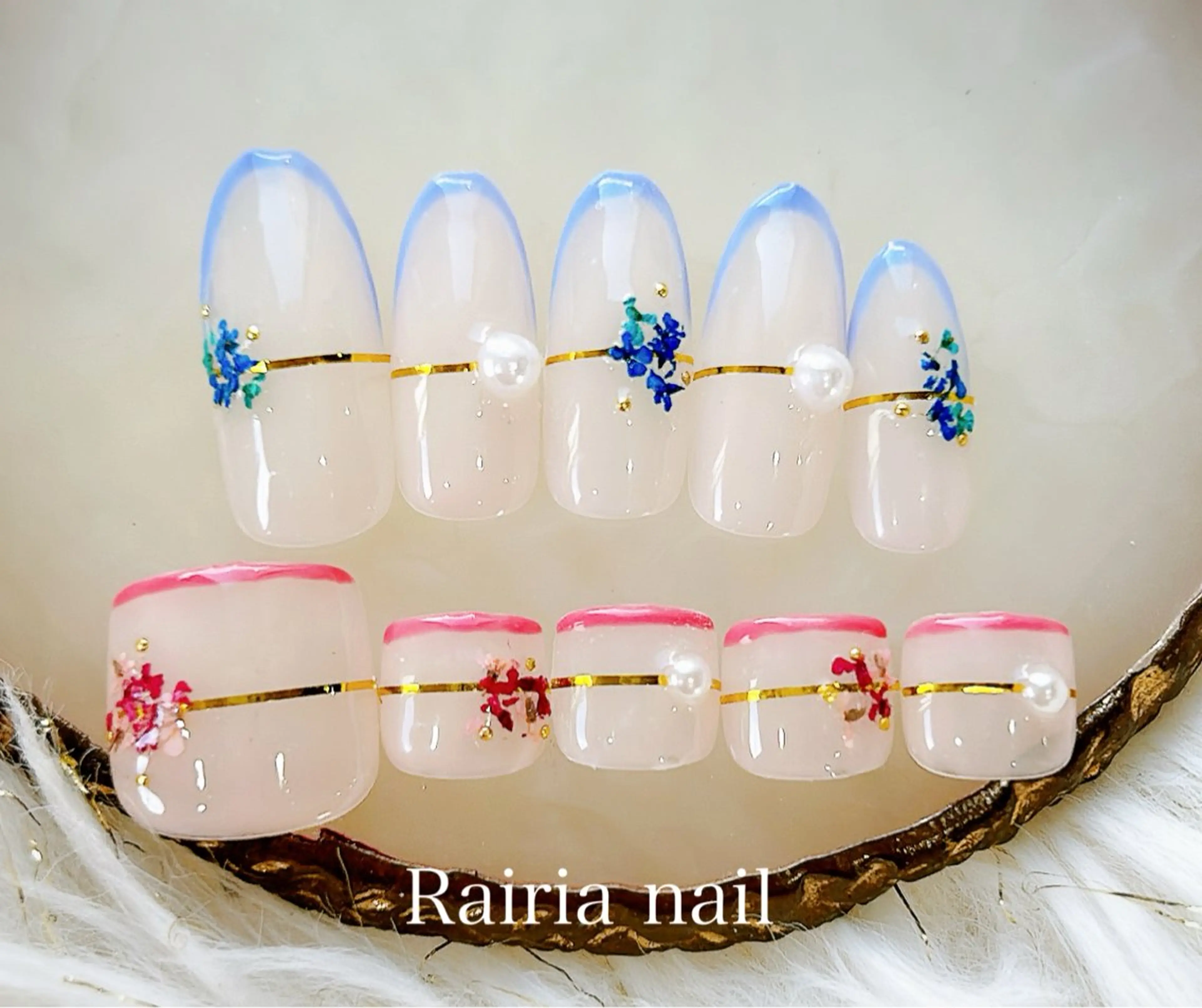 ネイル アートネイル ジェルネイル 持ち込み ニュアンスネイル パラジェル Rairia nail本八幡店のネイルデザイン