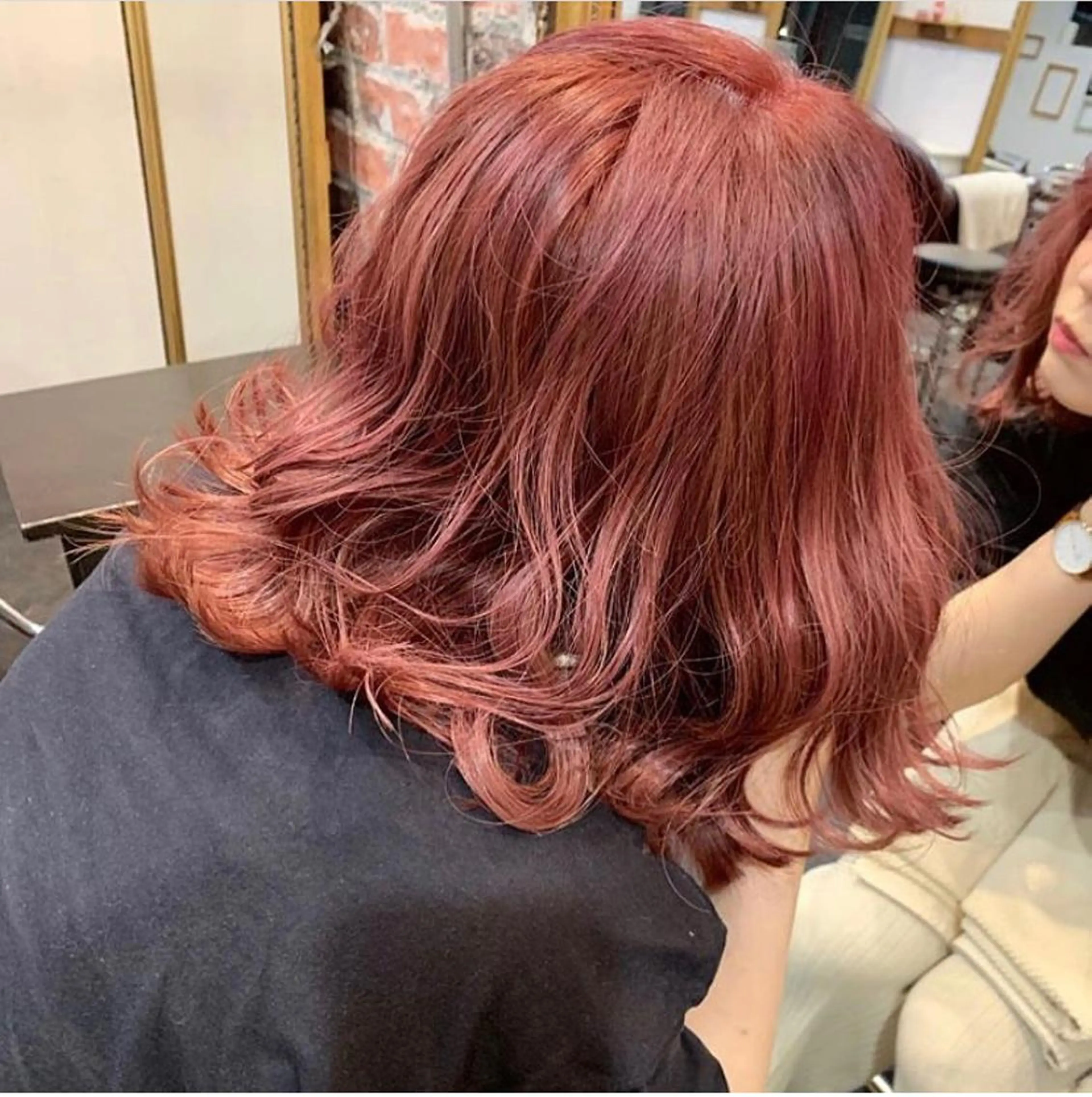 ミディアム カラー ピンクカラー ヘアカラー 中目黒🌼 🌼ハナのヘアスタイル