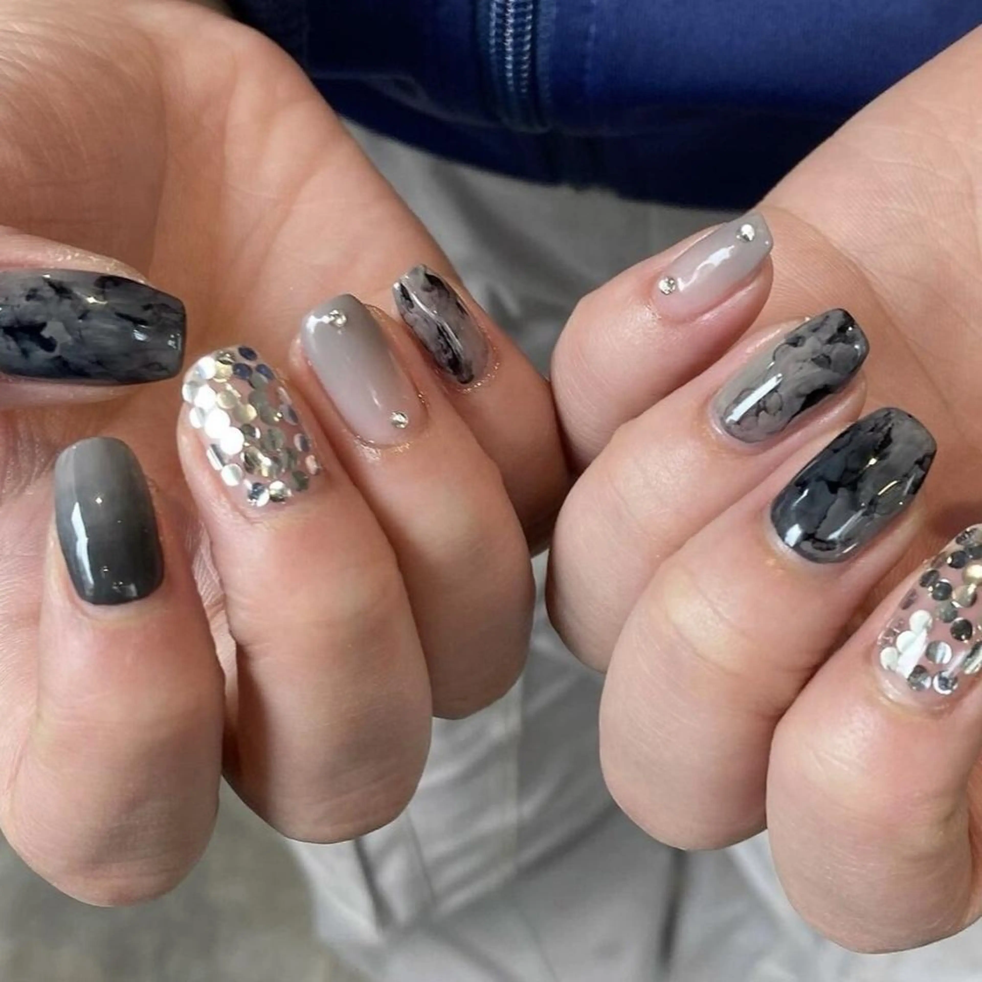 ネイル アートネイル クリアネイル フレンチネイル ジェルネイル ガラスフレンチ 【パラジェル認定】 newiネイル京橋のネイルデザイン