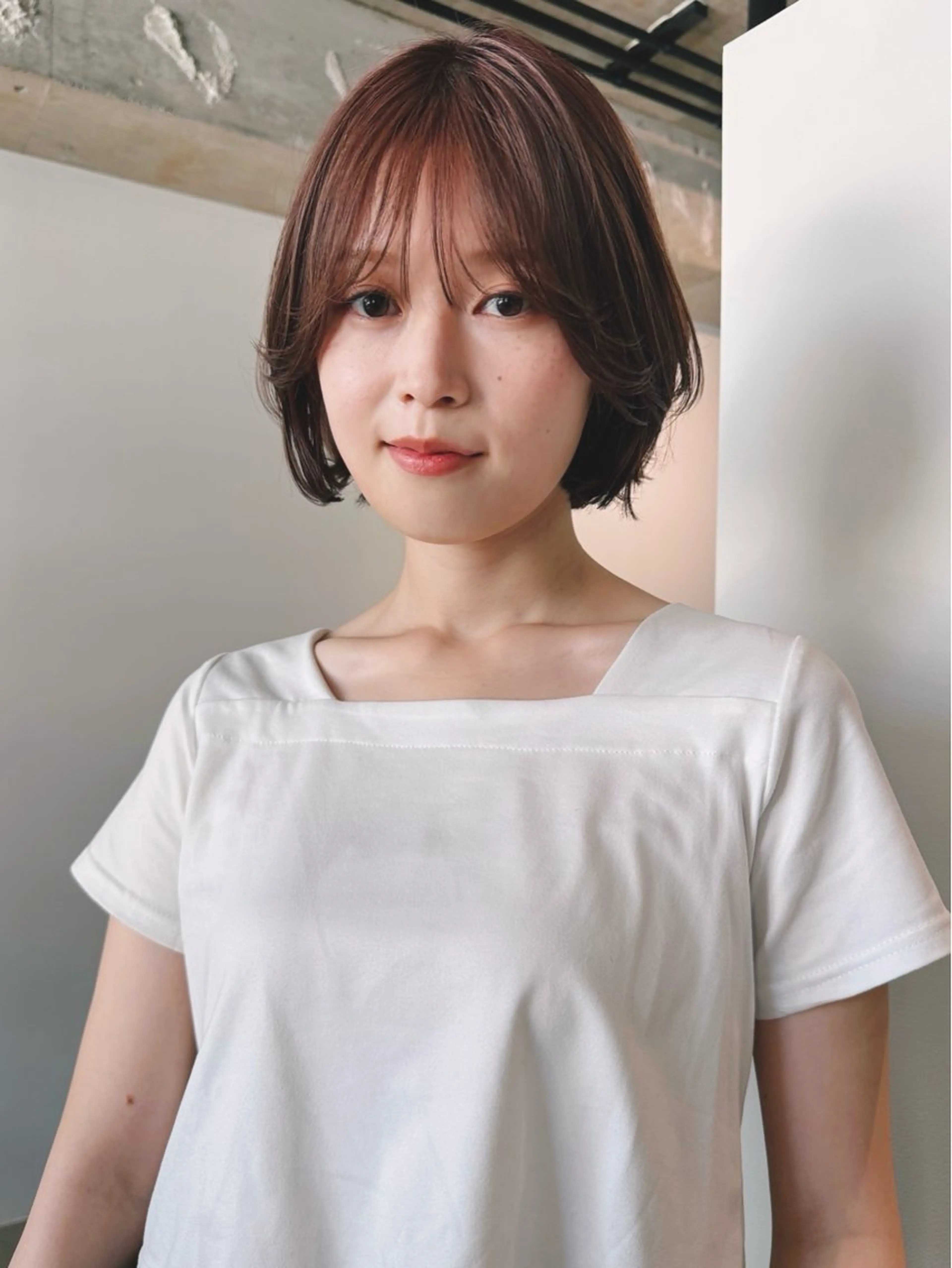 ショート カラー パーマ 🫧小顔×似合わせ× 透明感カラー🫧のヘアスタイル