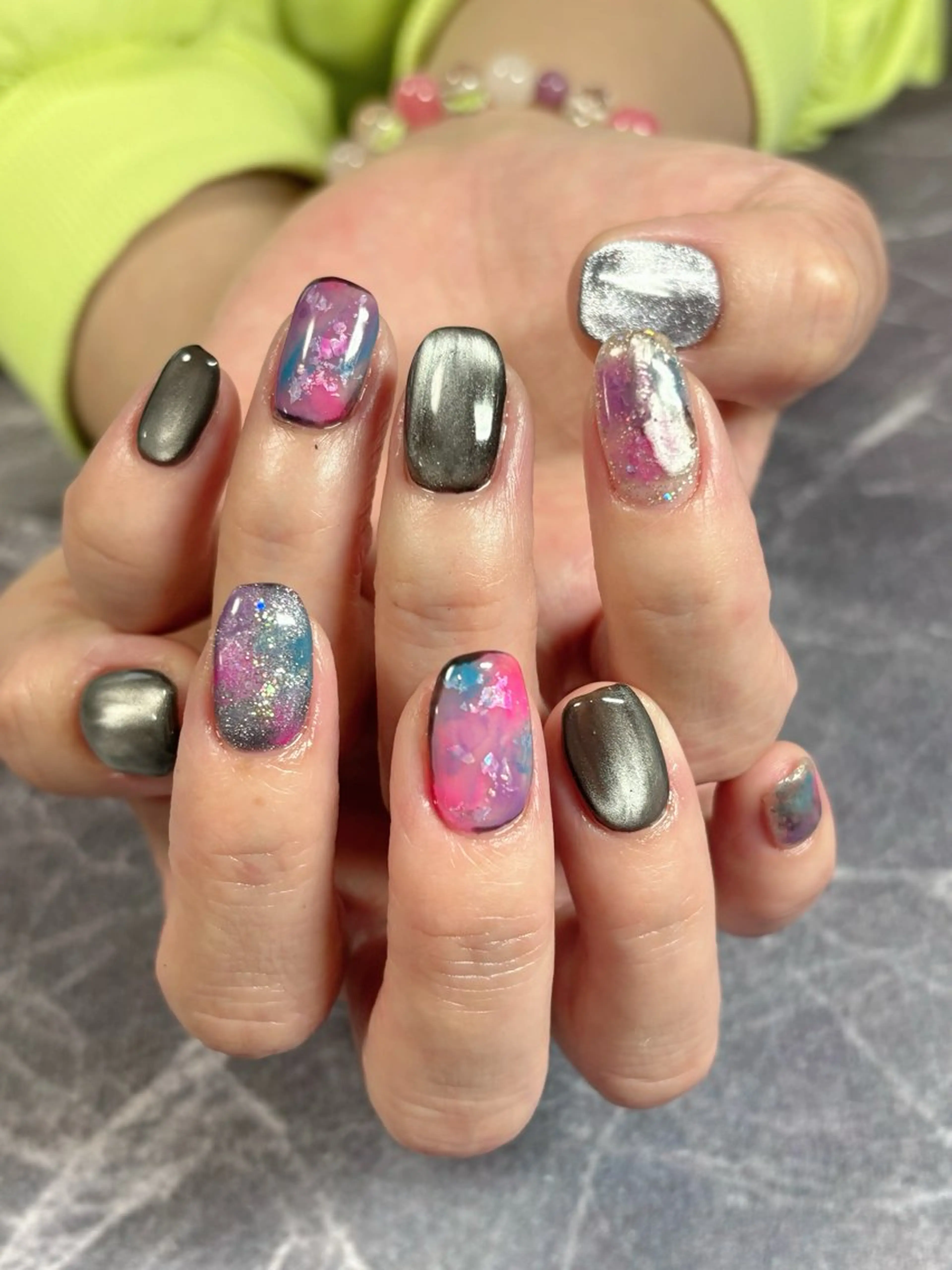 ネイル ハンドネイル BlueLagoon 🩵 KUMIのネイルデザイン