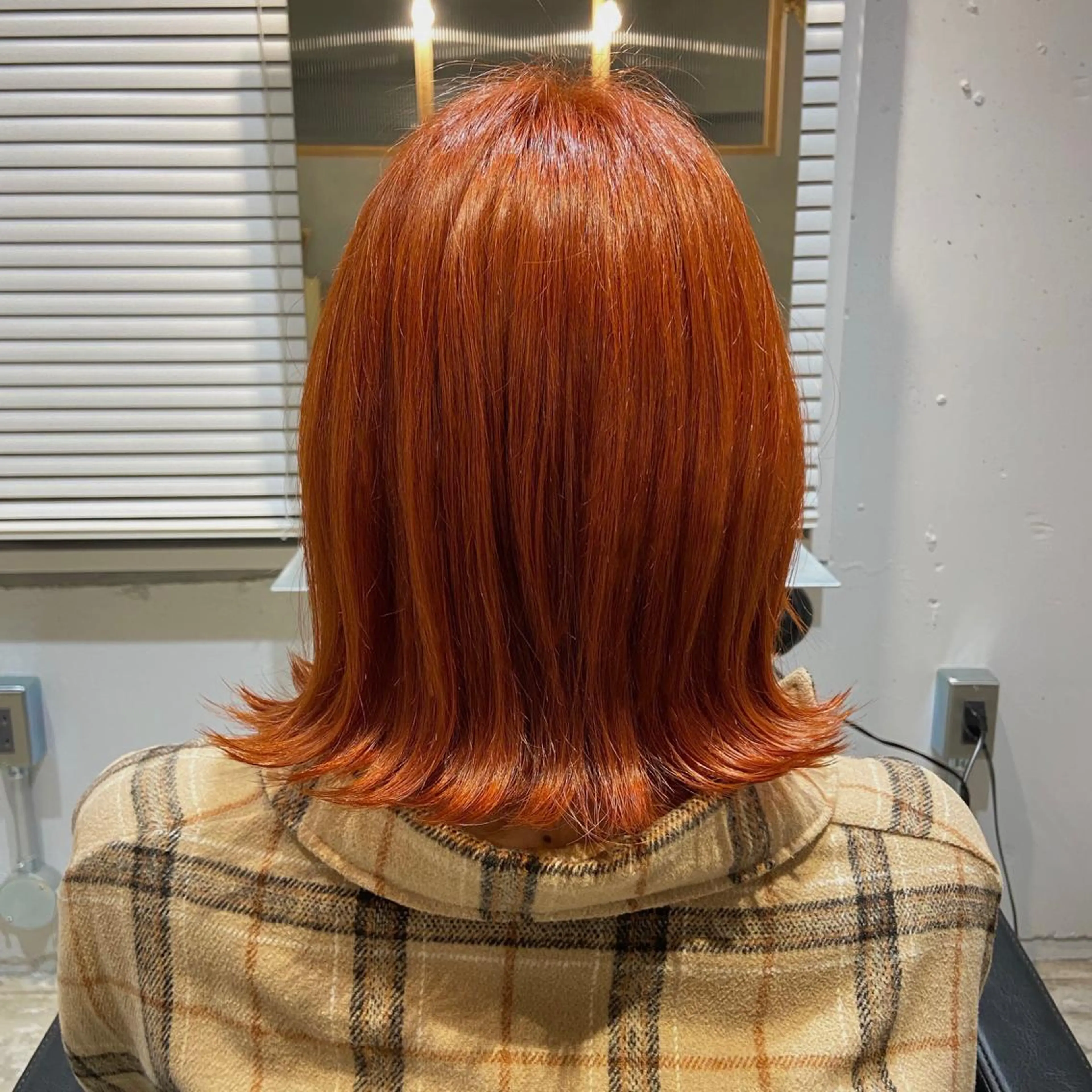 ミディアム カラー ブリーチ ブラウンカラー オレンジ オレンジブラウン なかまみさと 🌼極上ヘッドスパのヘアスタイル