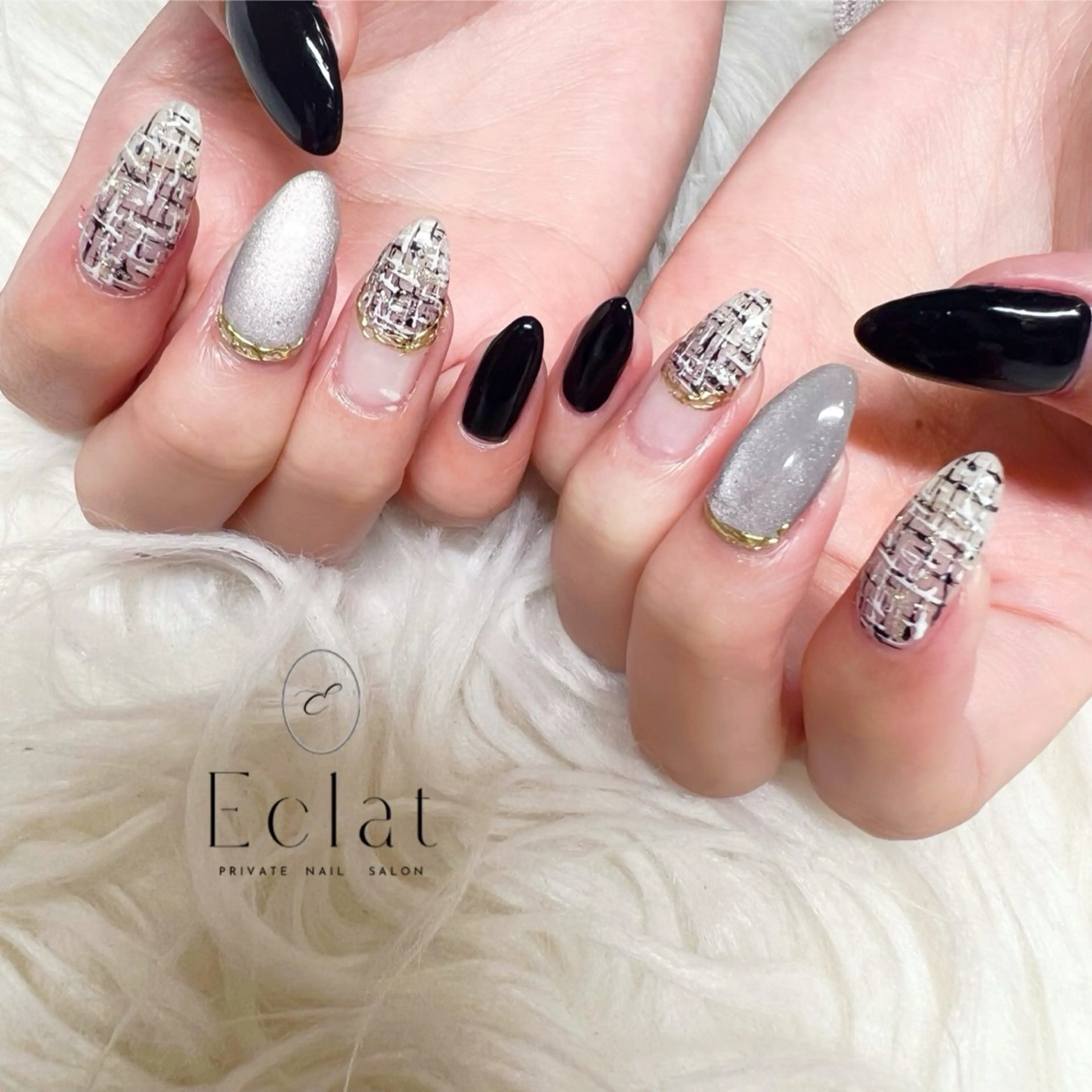 ロング ハンドネイル eclat.nail エクラネイルのネイルデザイン