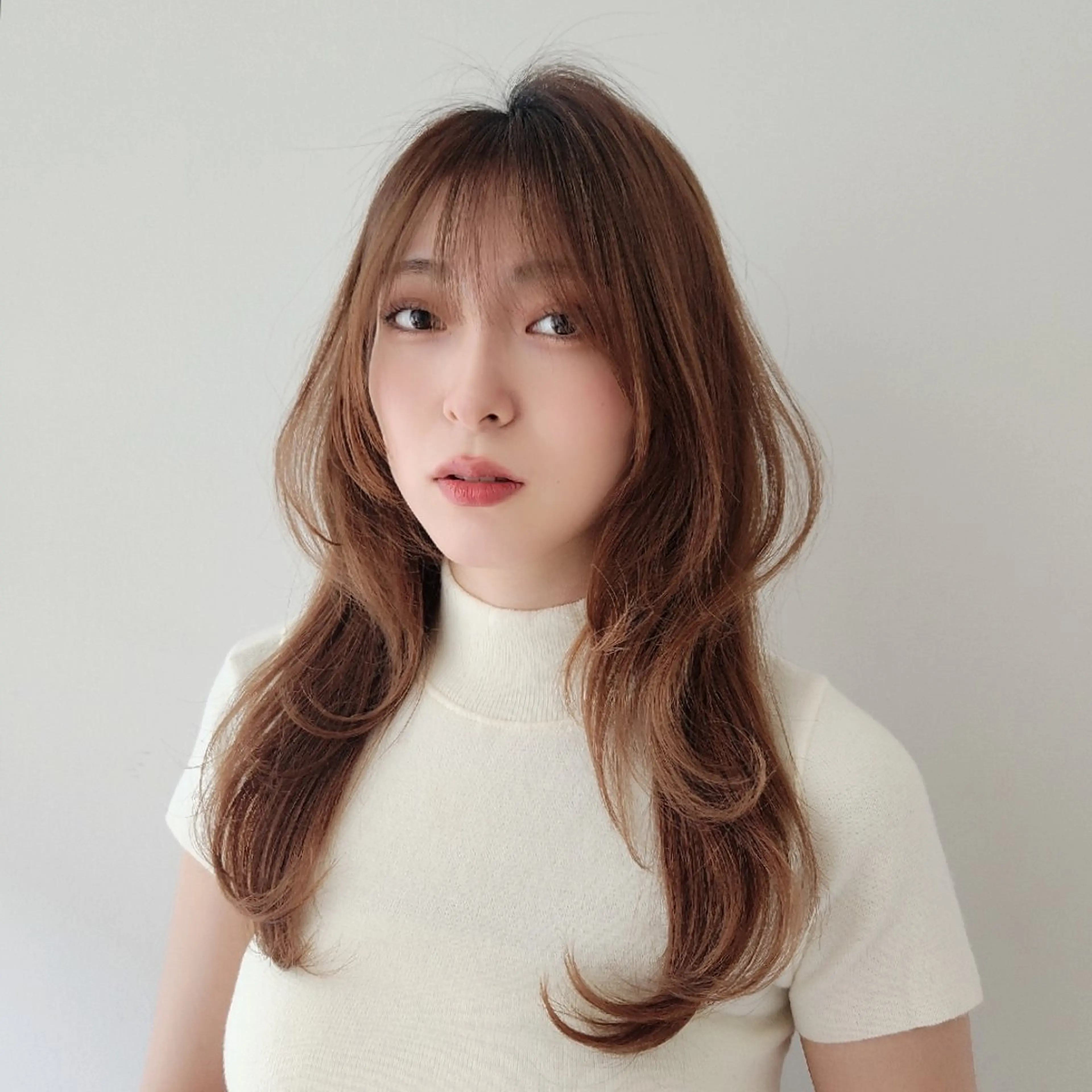 ロング カラー ヘアカラー トリートメント Nanako。/韓国 ヘア/顔周りカットのヘアスタイル