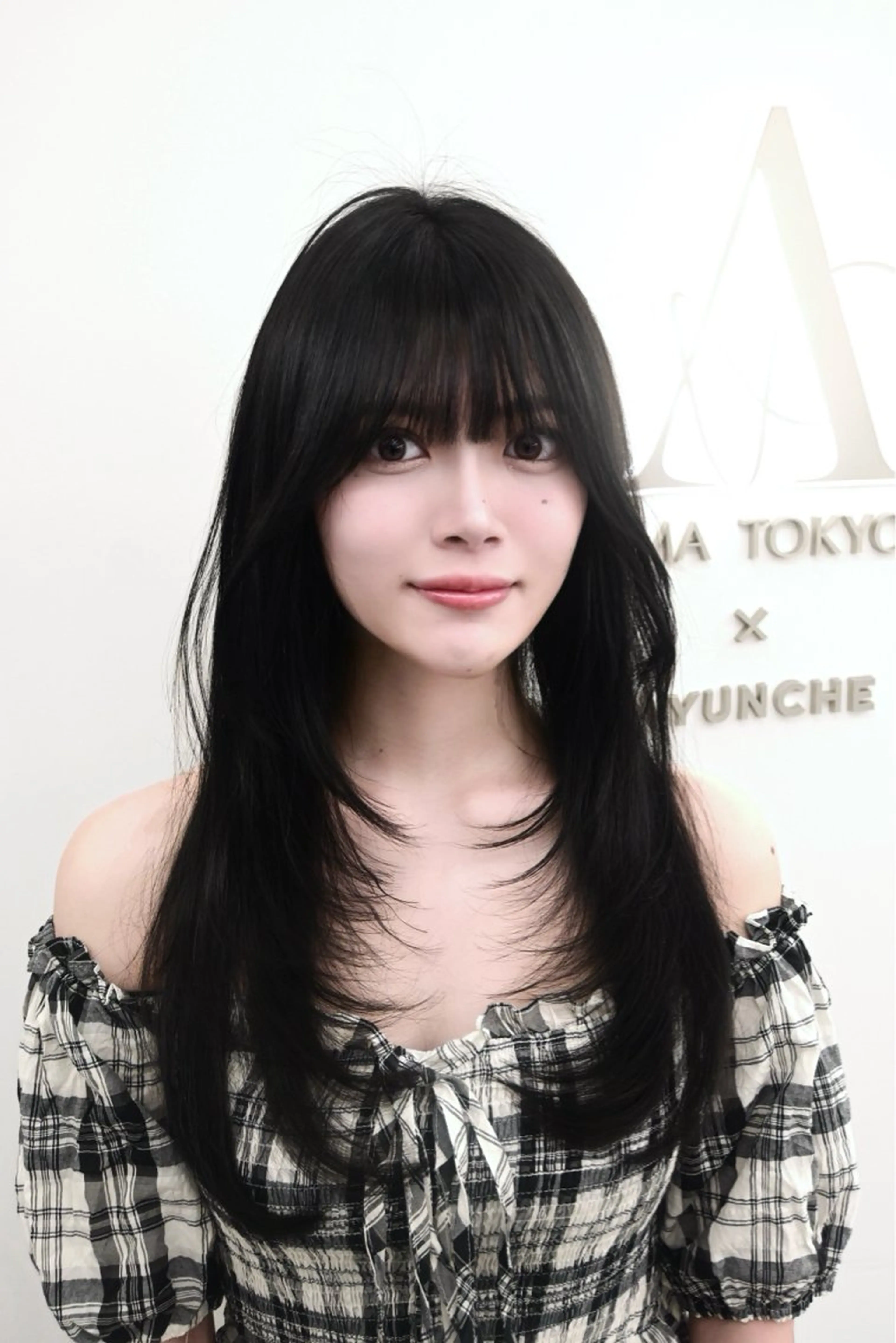 ロング ハイレイヤー レイヤーカット 失敗しない顔まわり× 小顔補正レイヤー難波のヘアスタイル