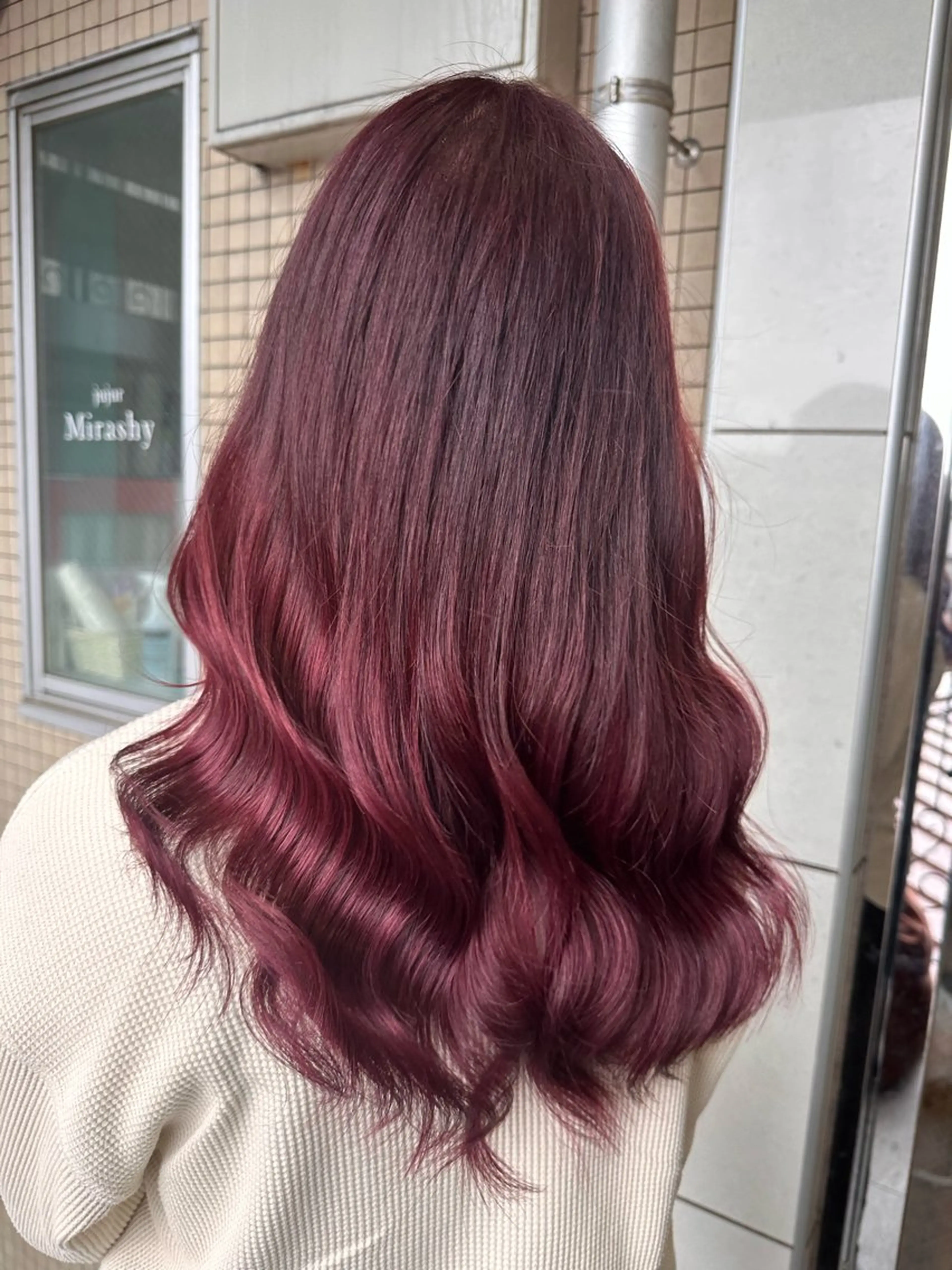 ロング カラー グラデーションカラー ピンクカラー ピンクパープル パープルカラー ヘアカラー トリートメント 🧸プルエクステ❤︎ ネイルKAO🧸のヘアスタイル