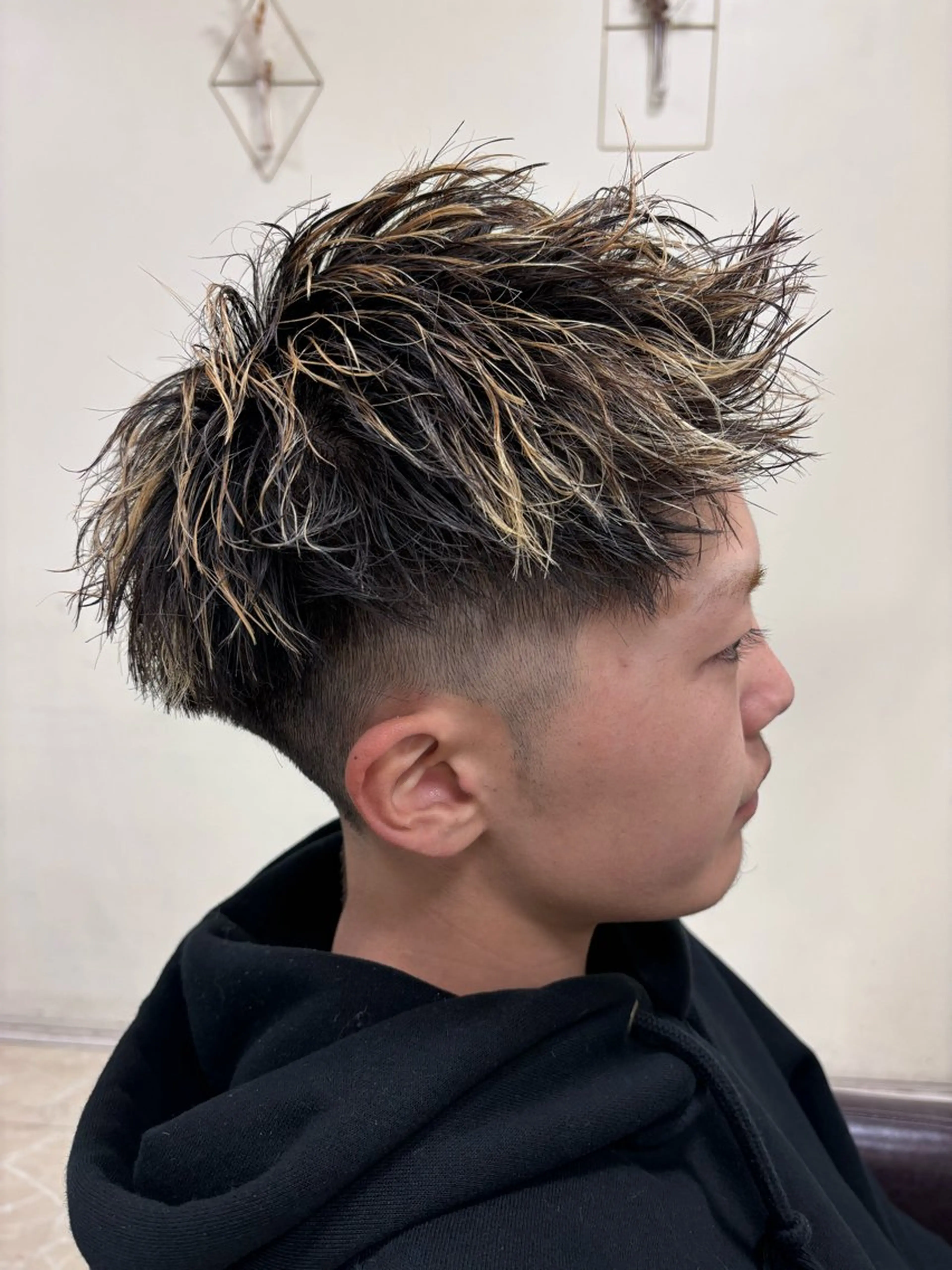 カラー パーマ メンズ 会社で浮かない ビジネスヘア/心斎橋のヘアスタイル