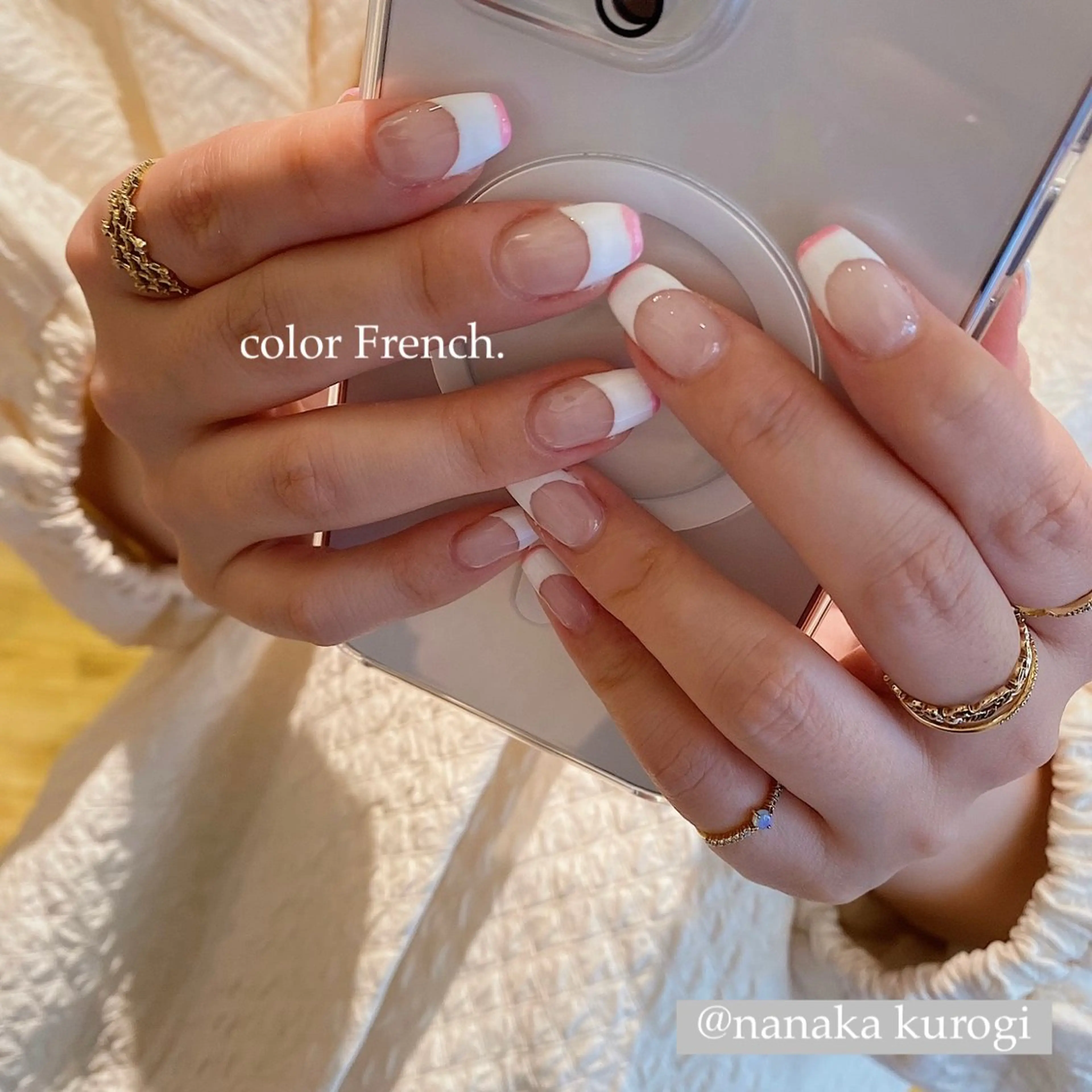 ネイル アートネイル フレンチネイル ハンドネイル kurogi nanakaのネイルデザイン