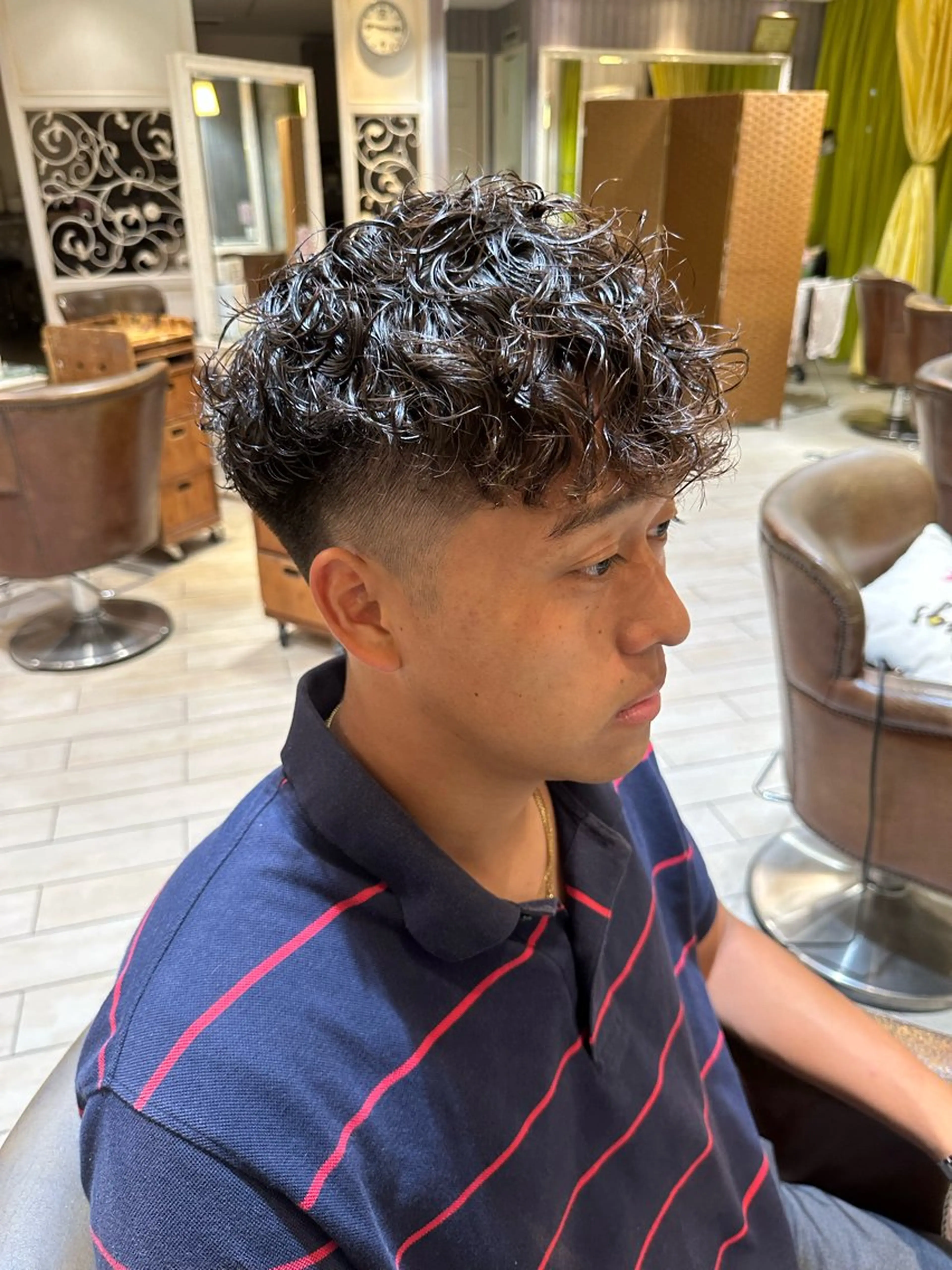 パーマ メンズ カット パーマ 増渕 駿介のヘアスタイル