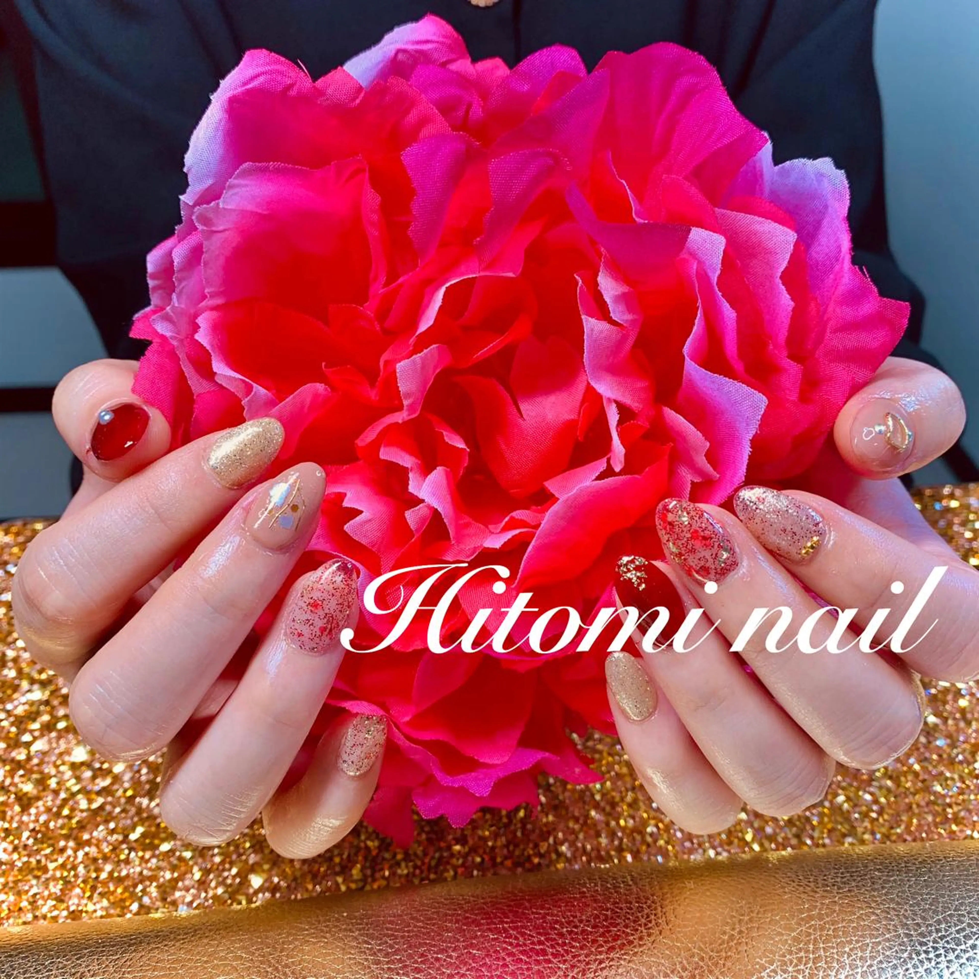 ネイル 成人式 スカルプネイル ハンドネイル 大澤 瞳のネイルデザイン