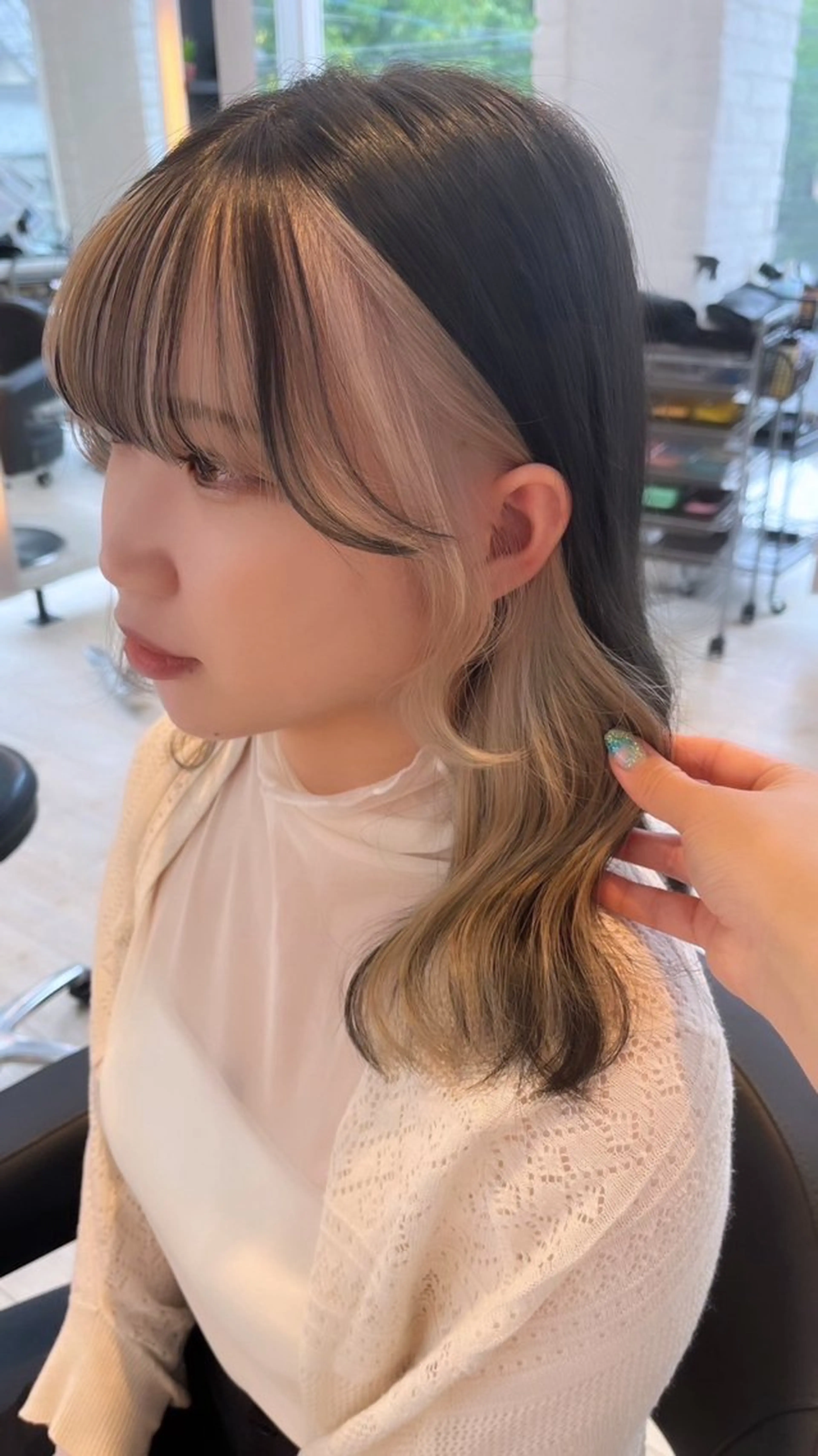 【1 bleach】ケアブリーチ使用🌟インナーブリーチ＋全体オンカラー＋うるおいトリートメント🥀🫧の写真