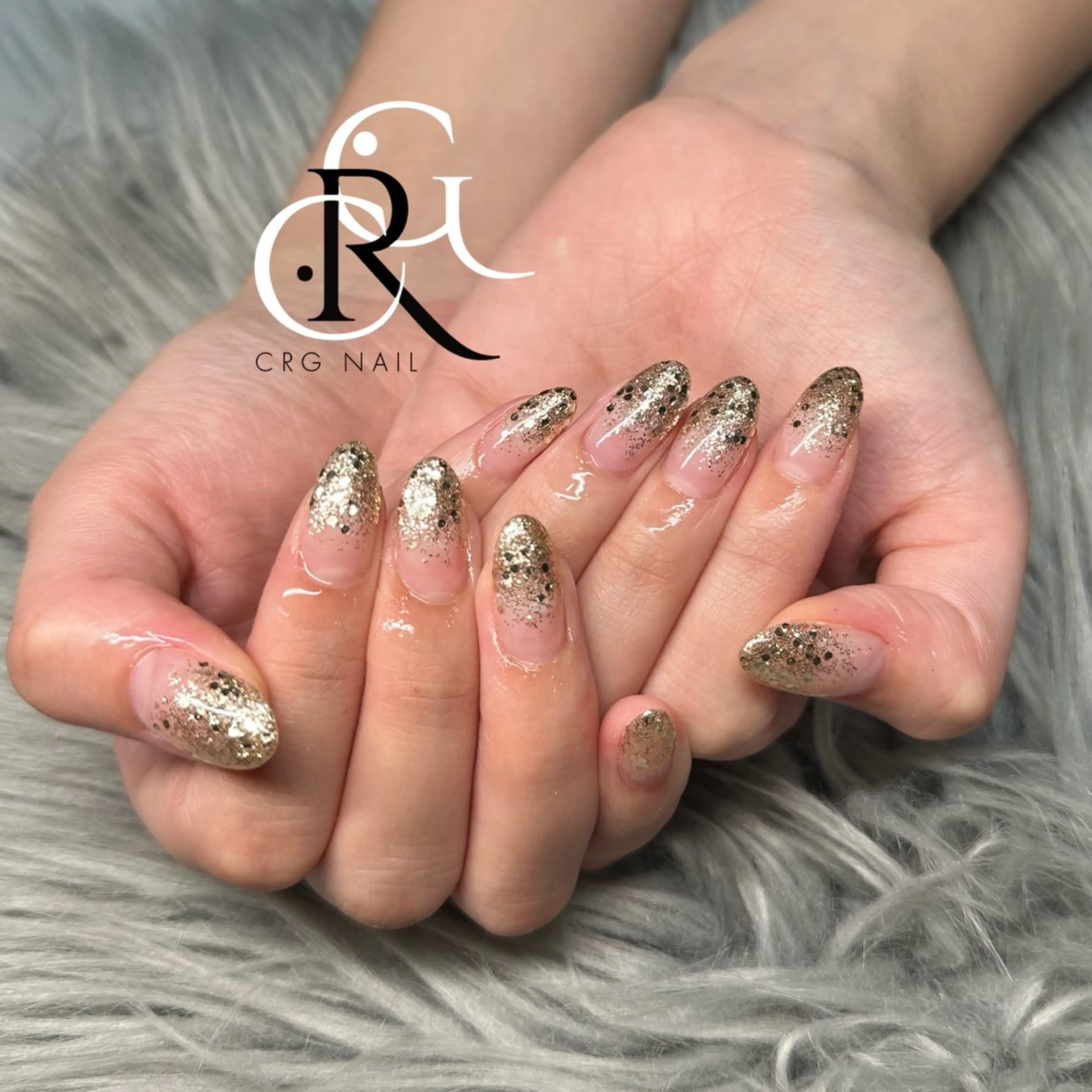 ネイル グラデーション ラメ(グリッター) ラメグラデーション ハンドネイル 美フォルム✨ CRG　RURIのネイルデザイン