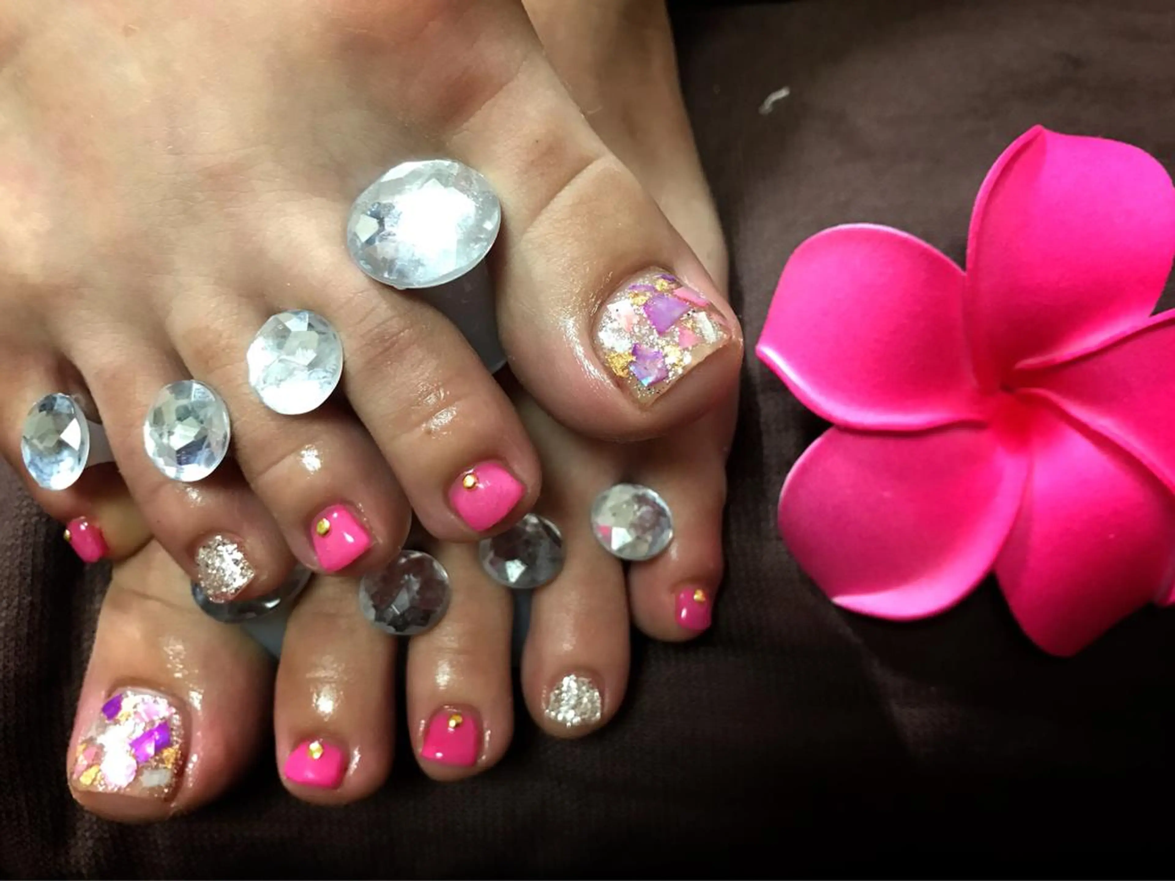 ネイル フットネイル ピンク フットネイル Nail Salon macherieのネイルデザイン