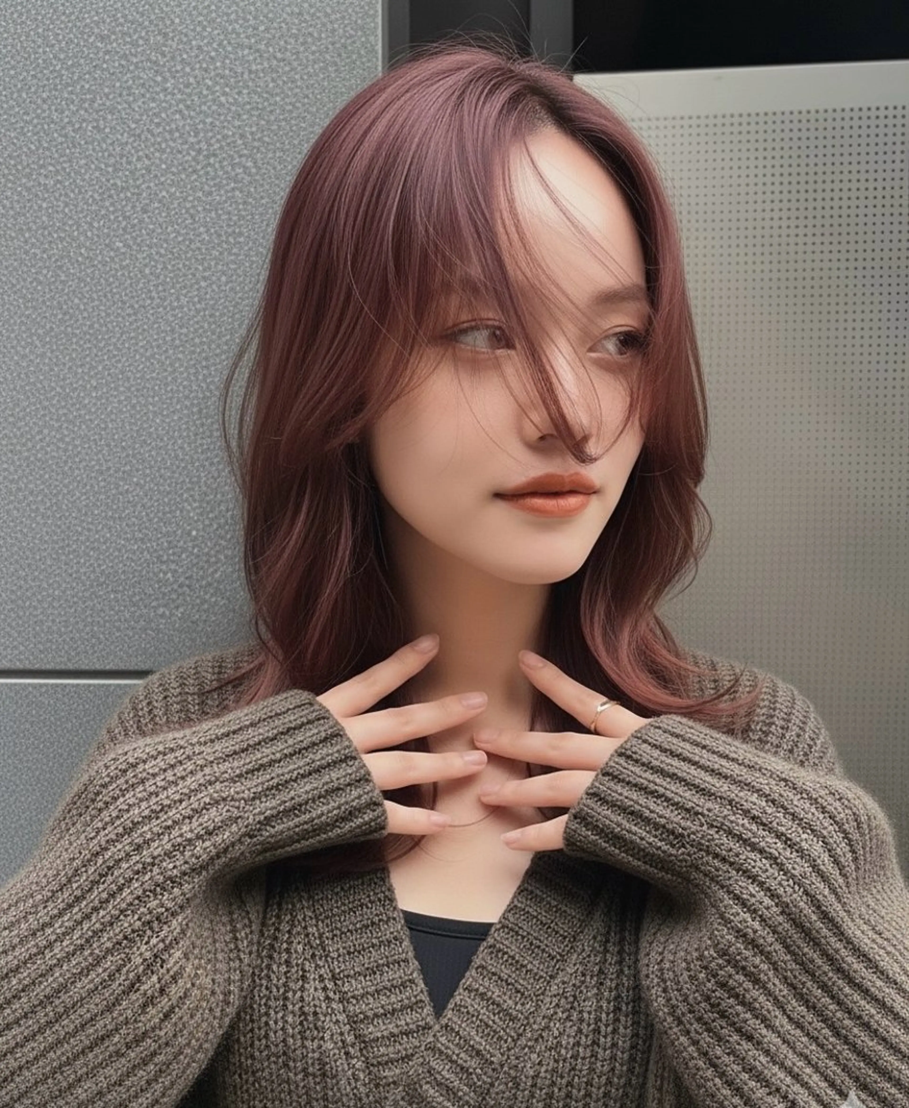 ミディアム カラー 透明感カラー ピンクカラー ローズカラー 顔周りカット カット ヘアカラー トリートメント 20代、30代からの おしゃれ🍃笹岡航太のヘアスタイル