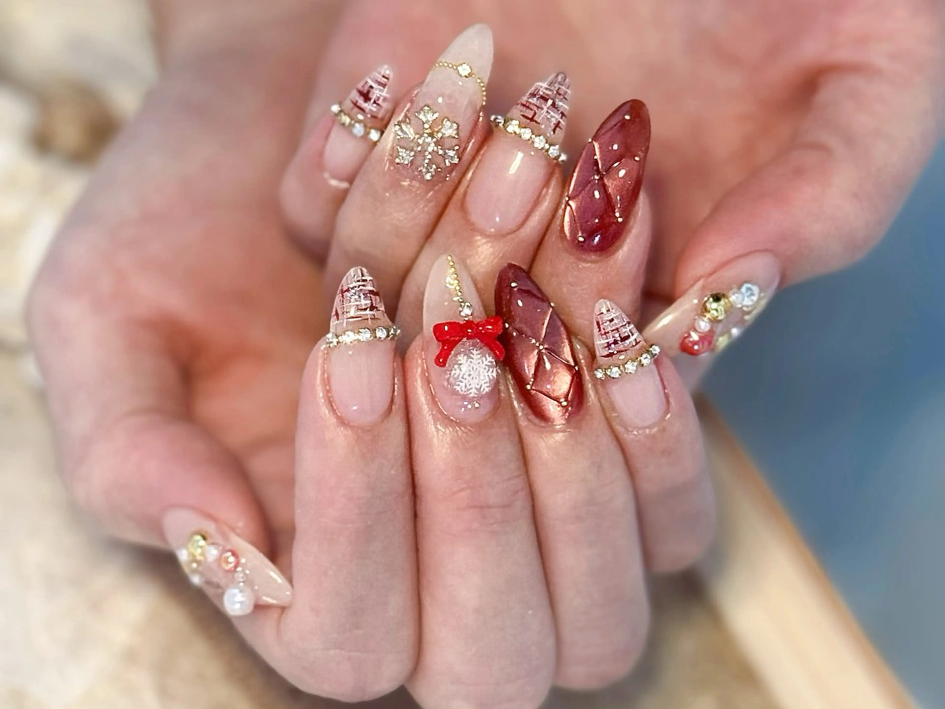 ネイル アートネイル オーロラネイル チークネイル フレンチネイル ガラスフレンチ ハンドネイル 🎀🎀YooLi Nail Salonのネイルデザイン