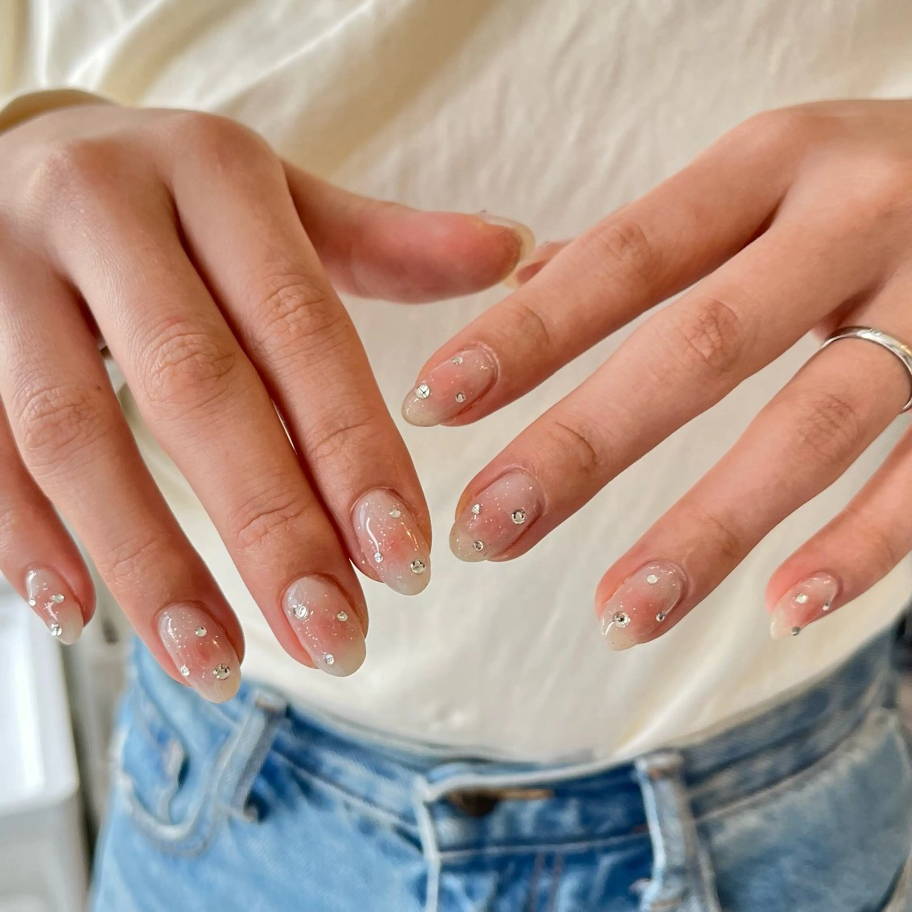 ネイル チークネイル ピンク nail room Hotori.のネイルデザイン