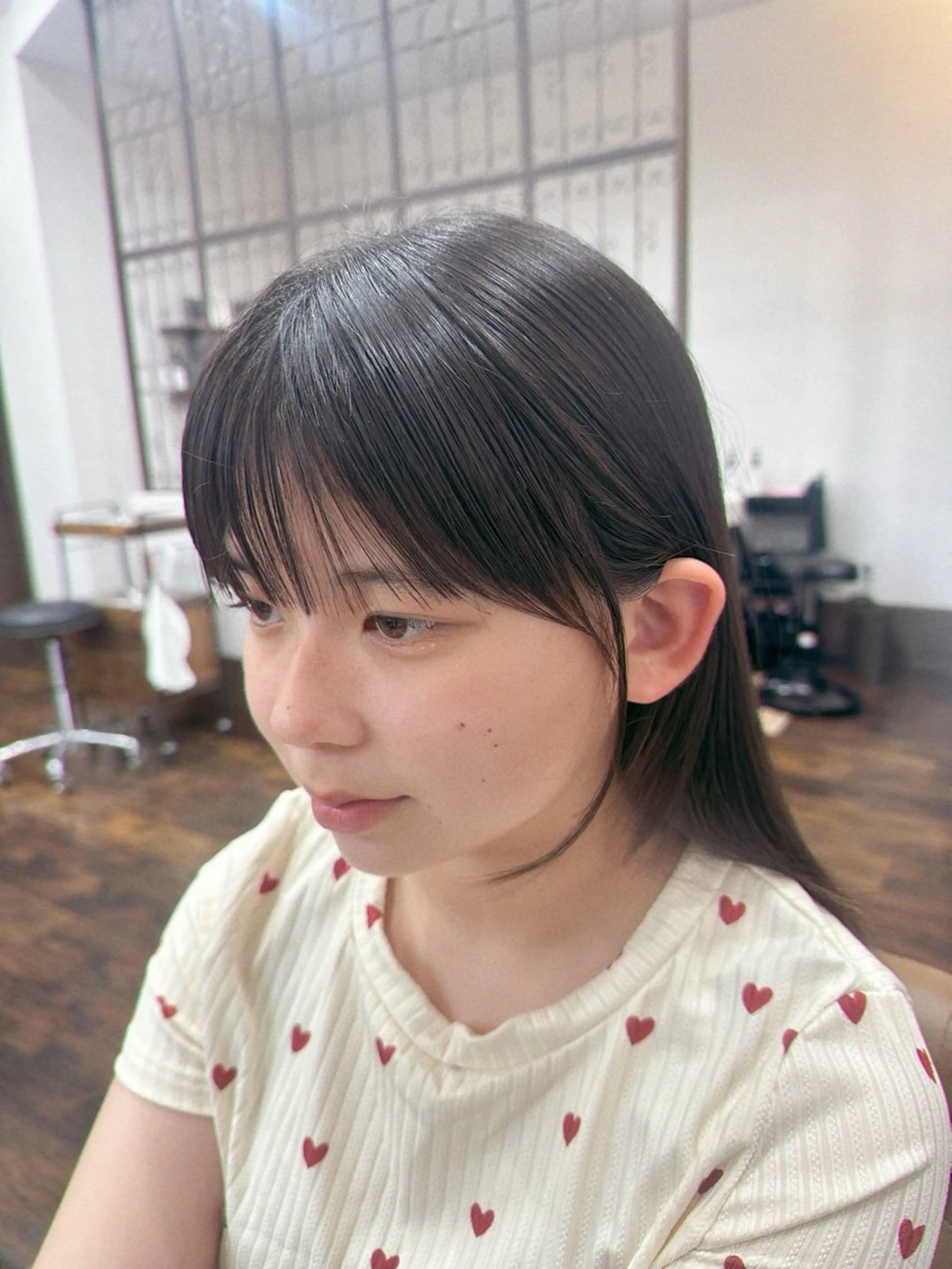 ロング 縮毛矯正 ヘアデザイン　アール所属・對比地 茜のヘアスタイル