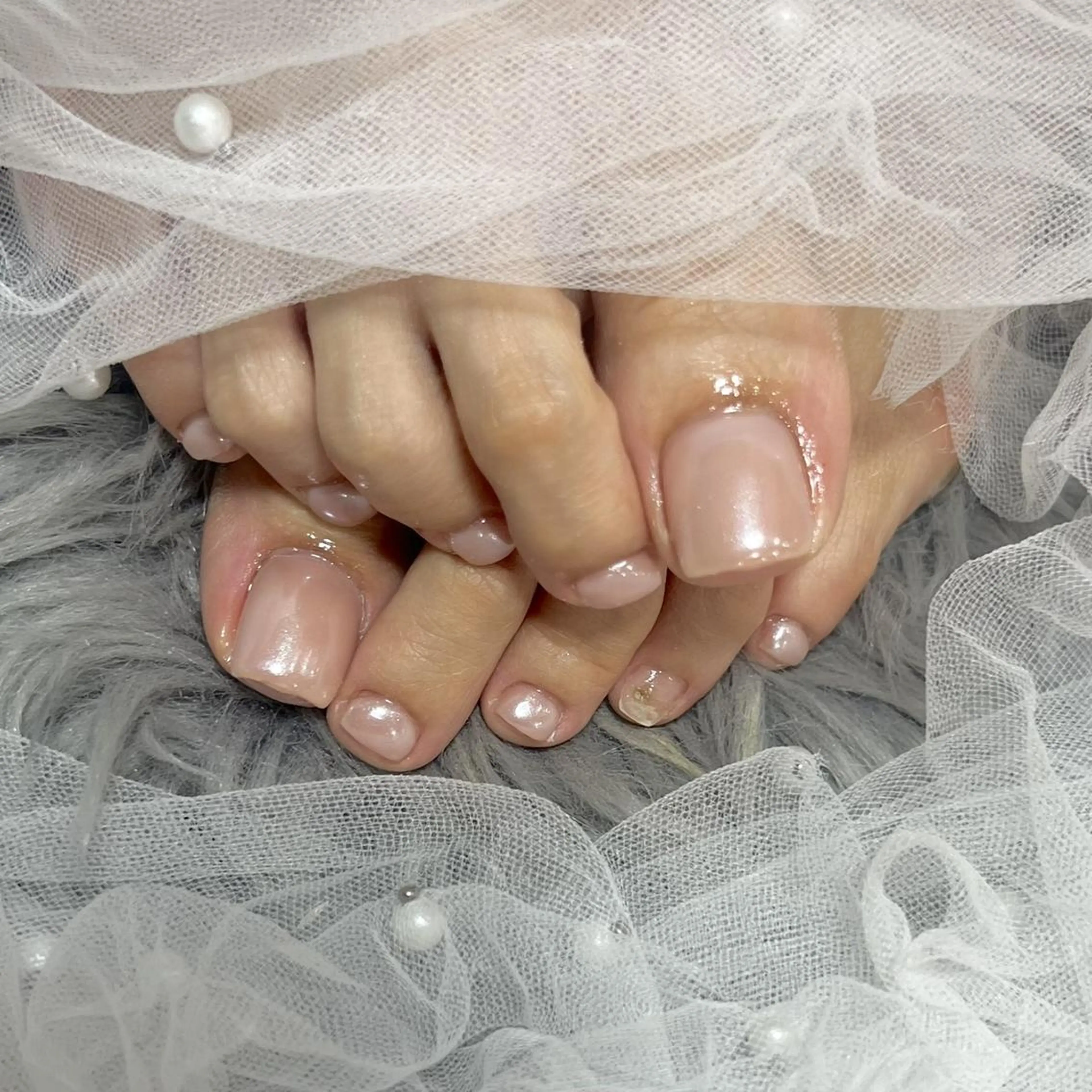 ネイル オーロラネイル フットネイル NANA RISAのネイルデザイン