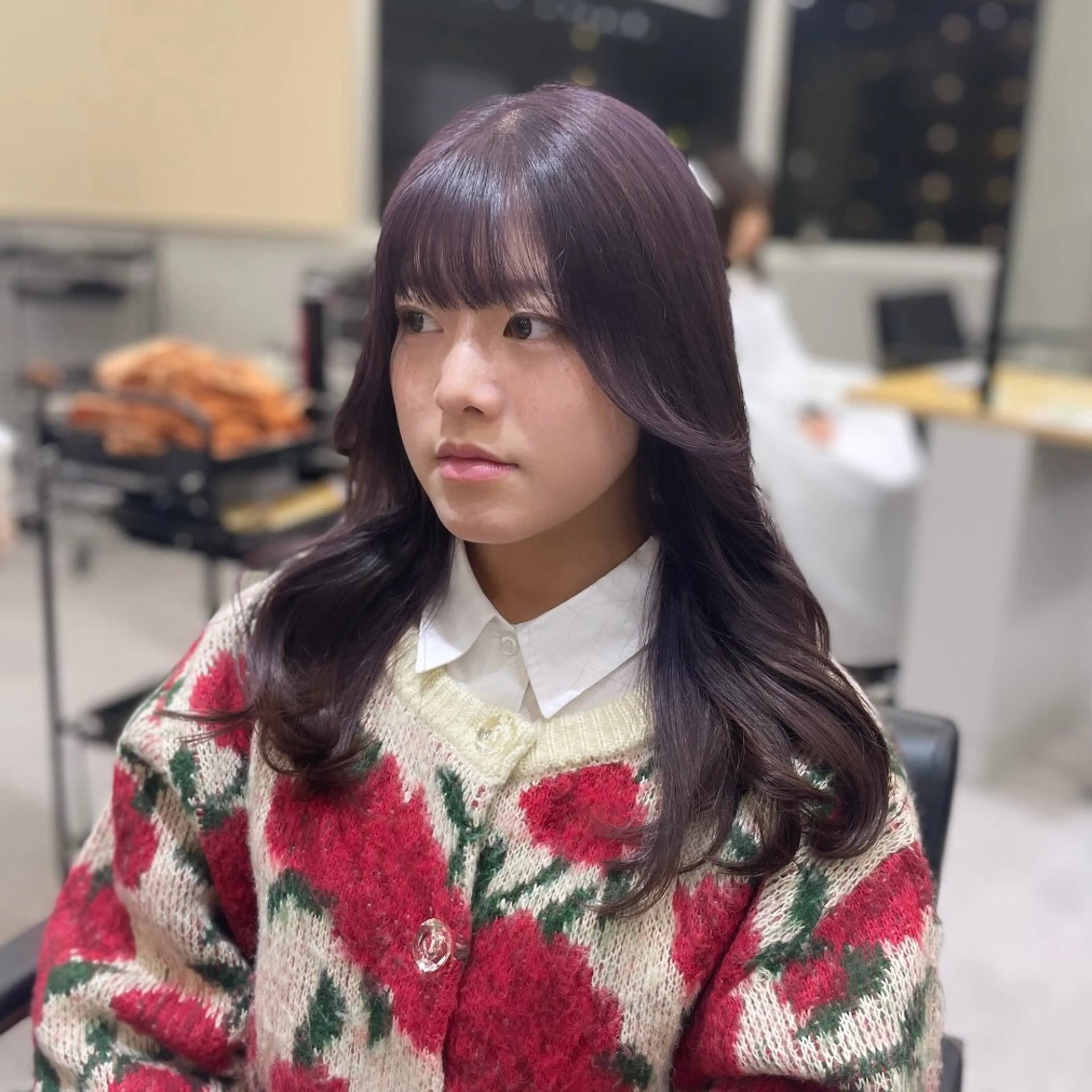 ロング カラー ブリーチ ラベンダーカラー くびれヘア 韓国風ヘア レイヤーカット ヘアカラー Rui/透明感カラー 暖色/レイヤーカットのヘアスタイル