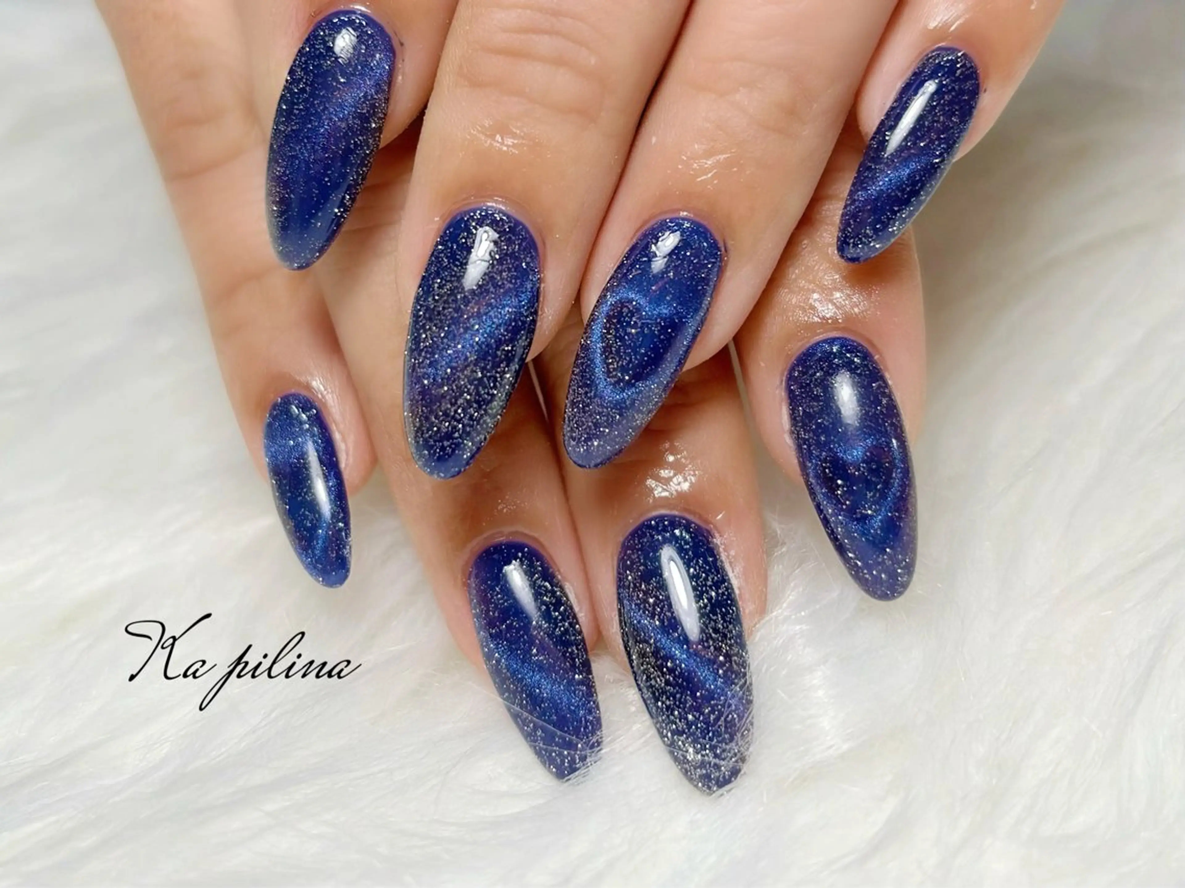 ネイル アートネイル ハート マグネットネイル Ka pilina所属・♡プライベートサロン Ka pilina♡のネイルデザイン