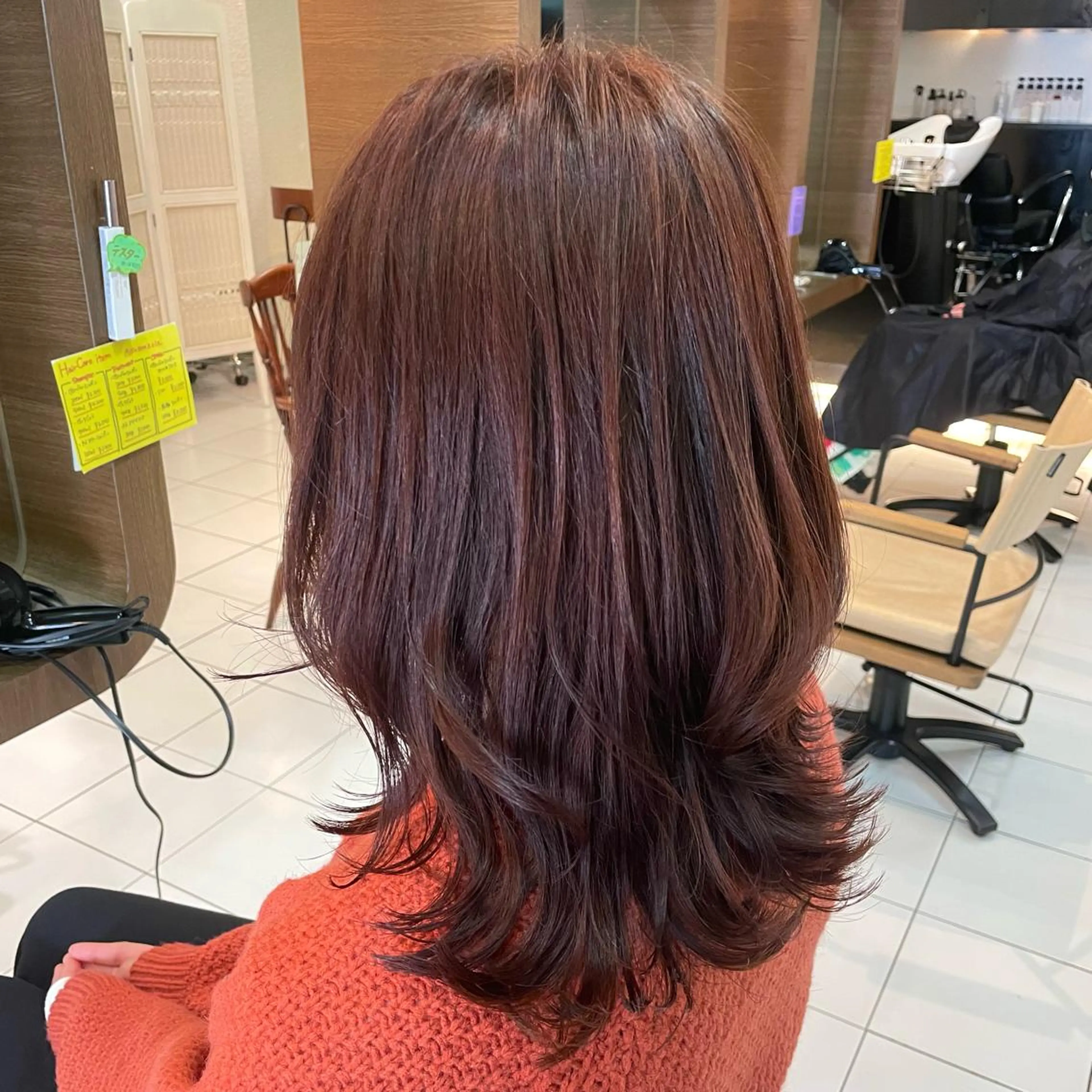 ミディアム カラー ブラウンカラー オレンジ オレンジブラウン 透明感カラー/ 寺田千雅子のヘアスタイル