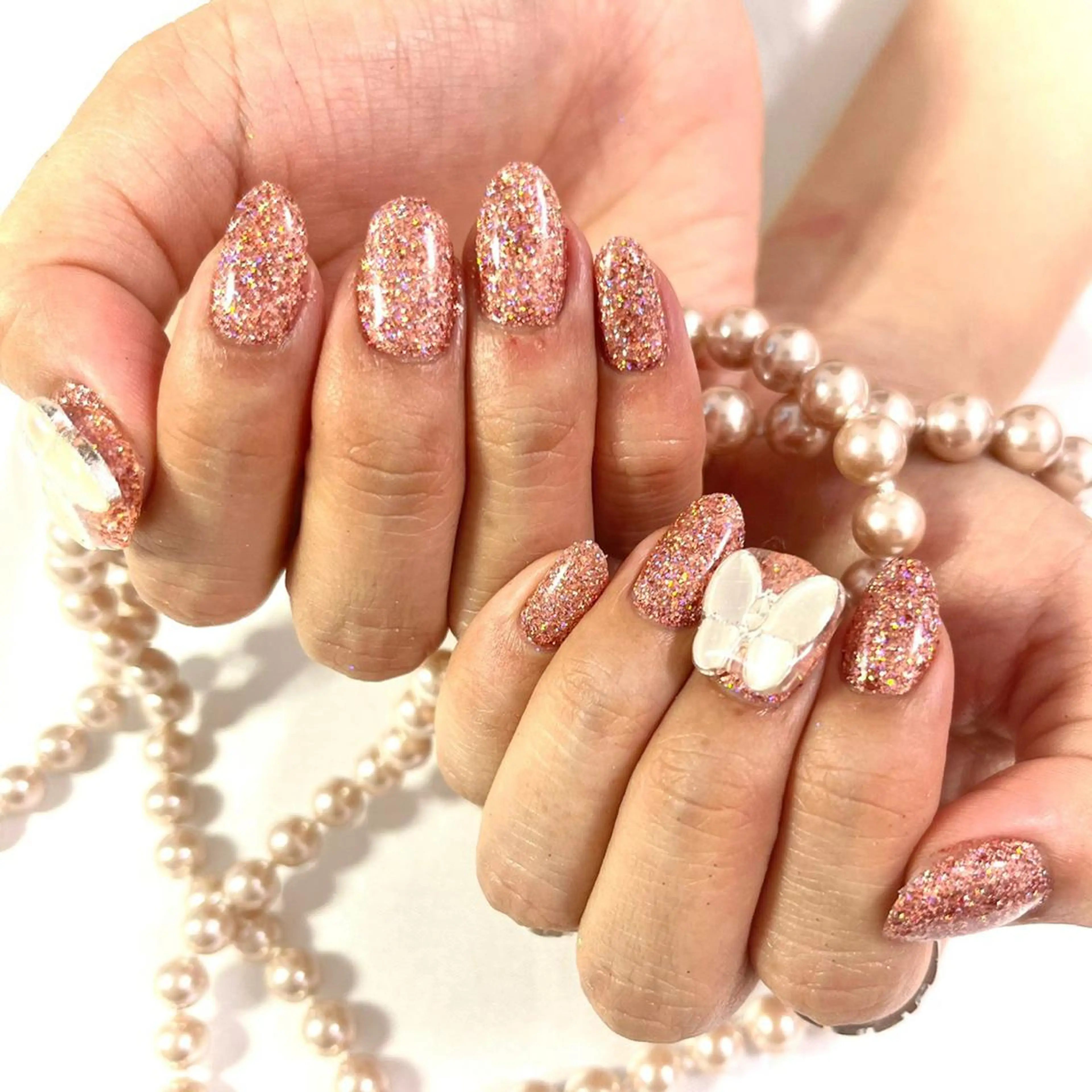 ネイル ラメ(グリッター) ハンドネイル 韓国ネイルサロン Miuのネイルデザイン