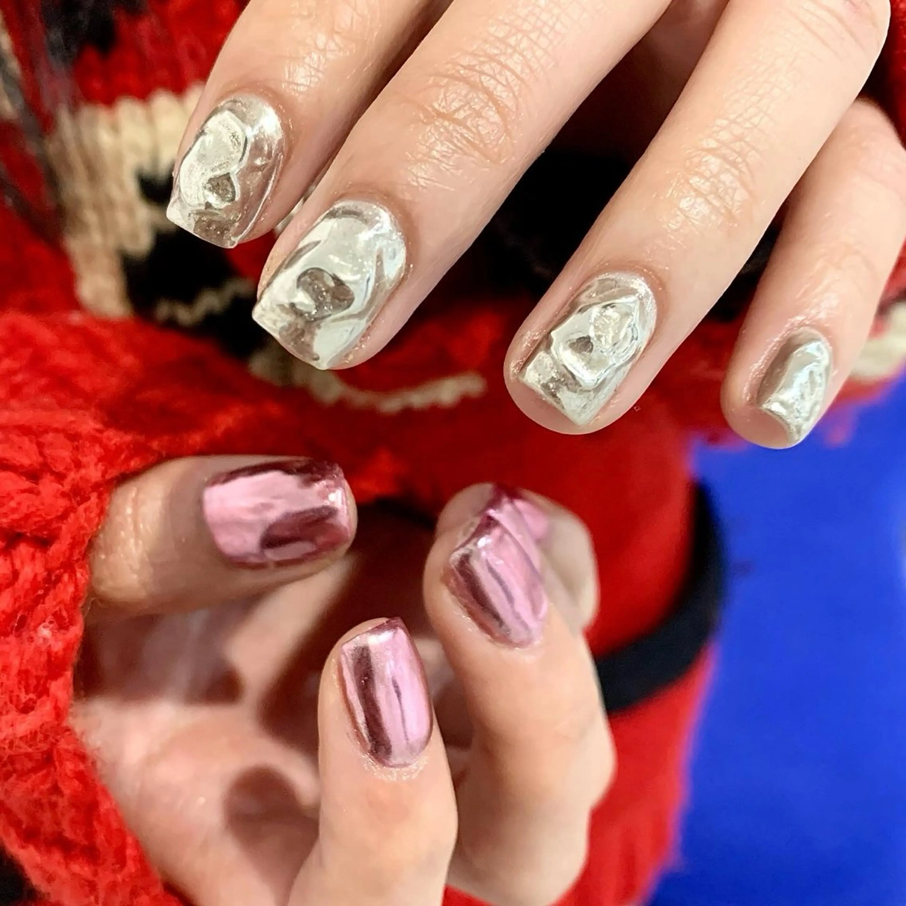 ネイル ハンドネイル 0203ムニムサン 💙Sayakaのネイルデザイン