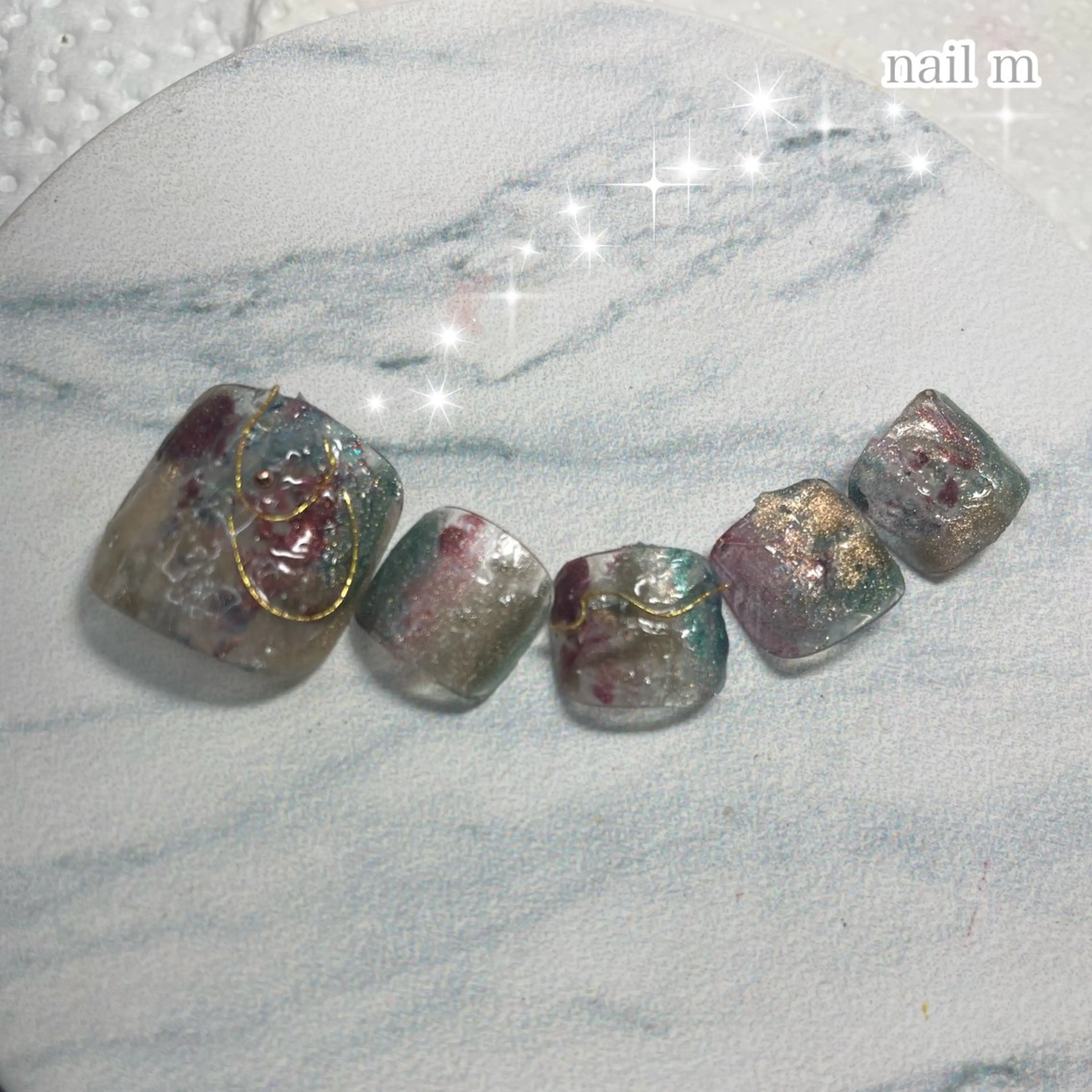 ネイル フットネイル マグネットネイル ニュアンスネイル NAIL★M 真紀のネイルデザイン