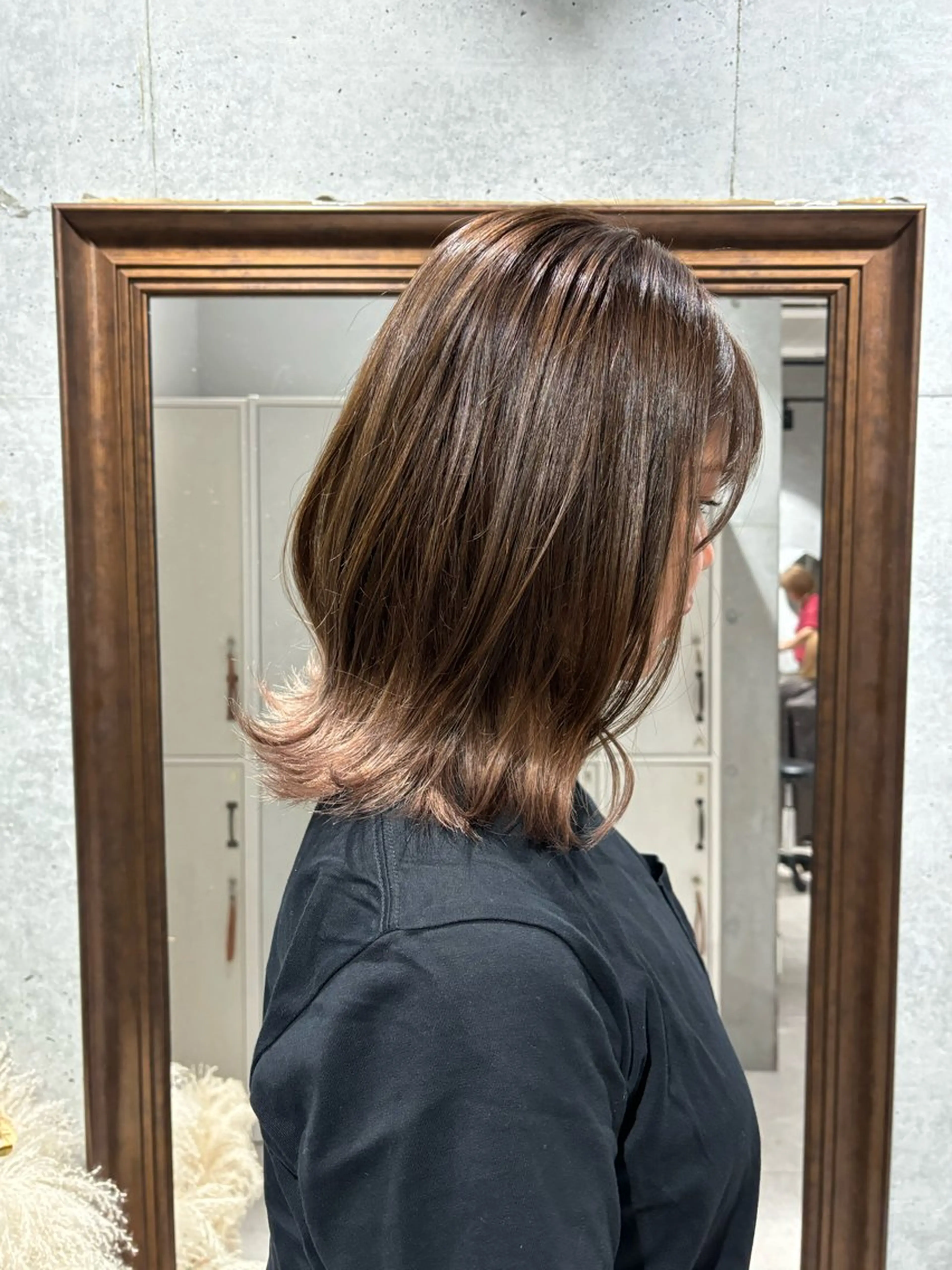 ミディアム カラー ベージュカラー ブリーチ ヘアカラー トリートメント LOOSE立川 SHIMODA🧸のヘアスタイル