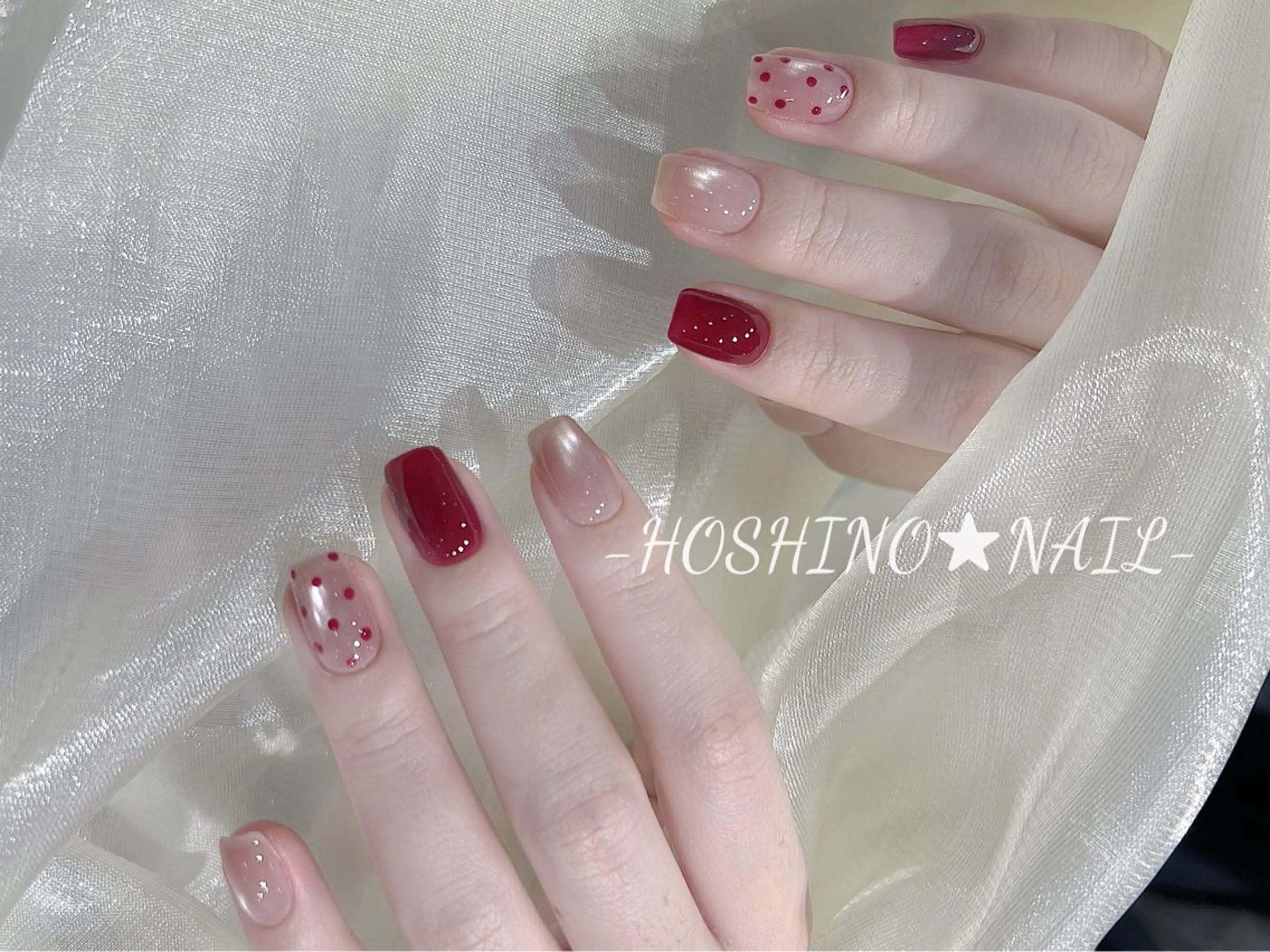 ネイル オーロラネイル チークネイル ドット フットネイル フレンチネイル ハンドネイル ★HOSHINO NAIL★新宿店のネイルデザイン