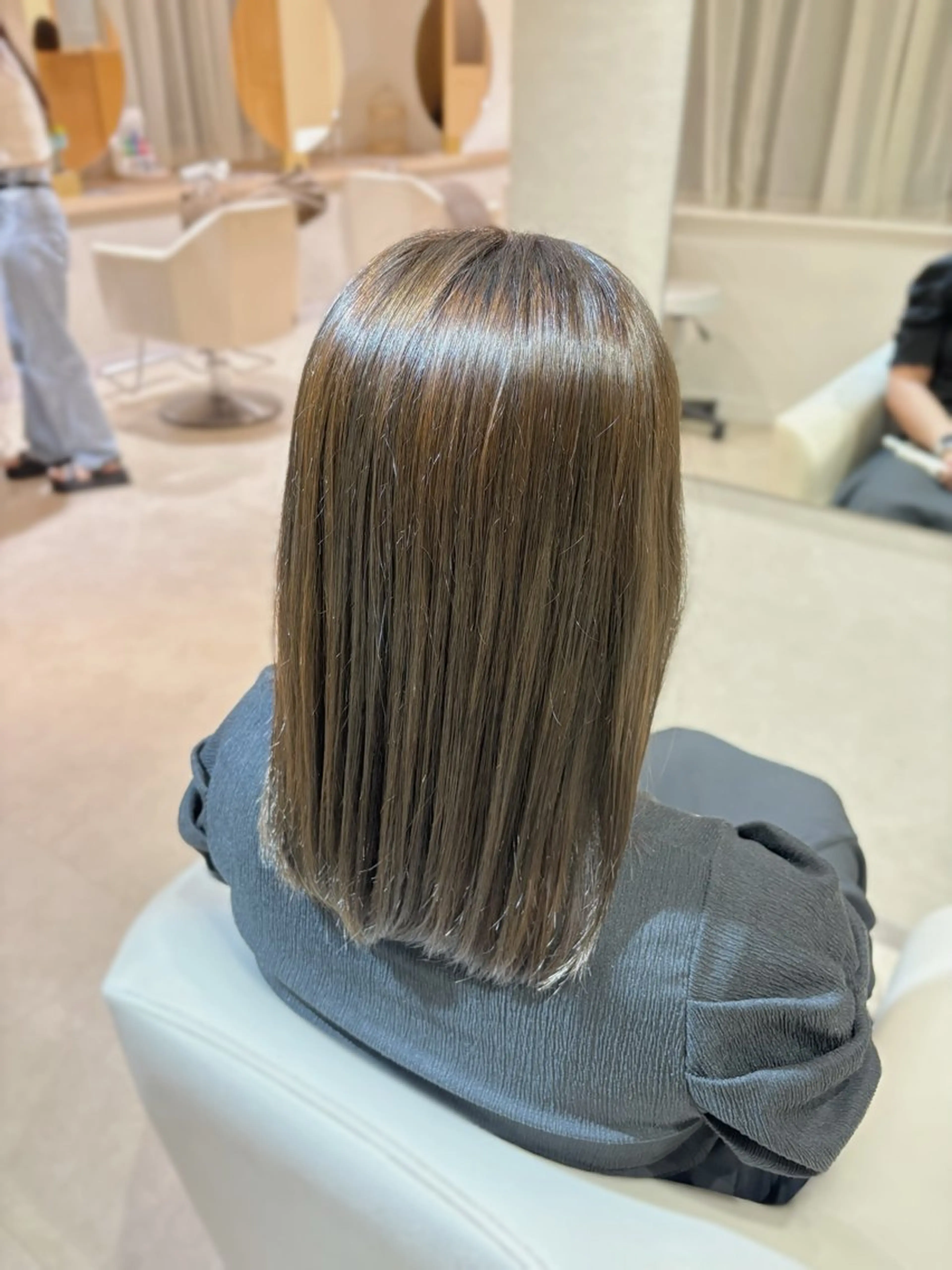 ミディアム カラー ベージュカラー オリーブベージュ 大宮/韓国ヘア/ yuzuki🌙のヘアスタイル