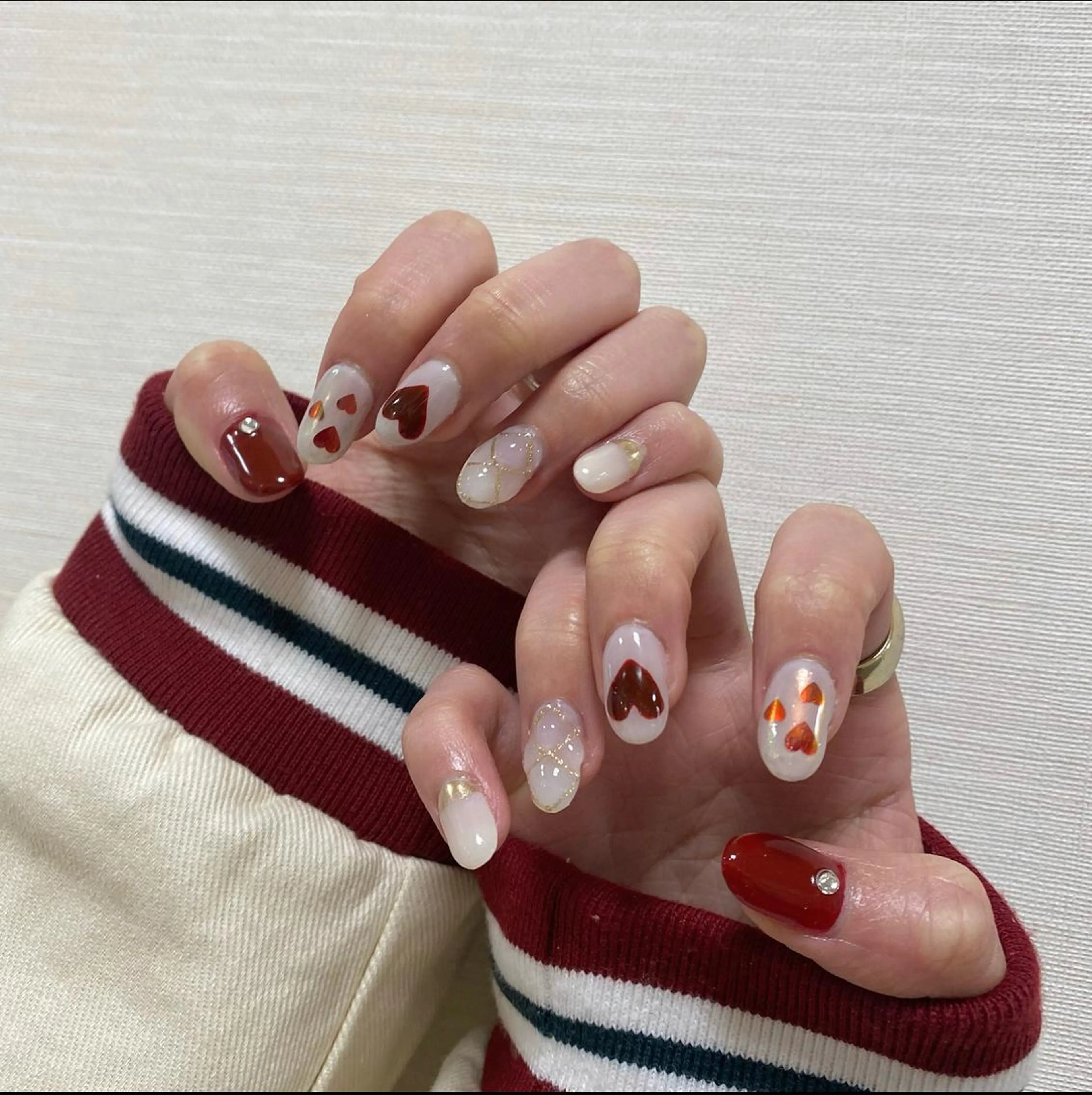 ネイル アートネイル バレンタイン PLATINUM   DOLL【プラチナムドール】所属・ひろこ eyelist🎀のマツエク・マツパデザイン