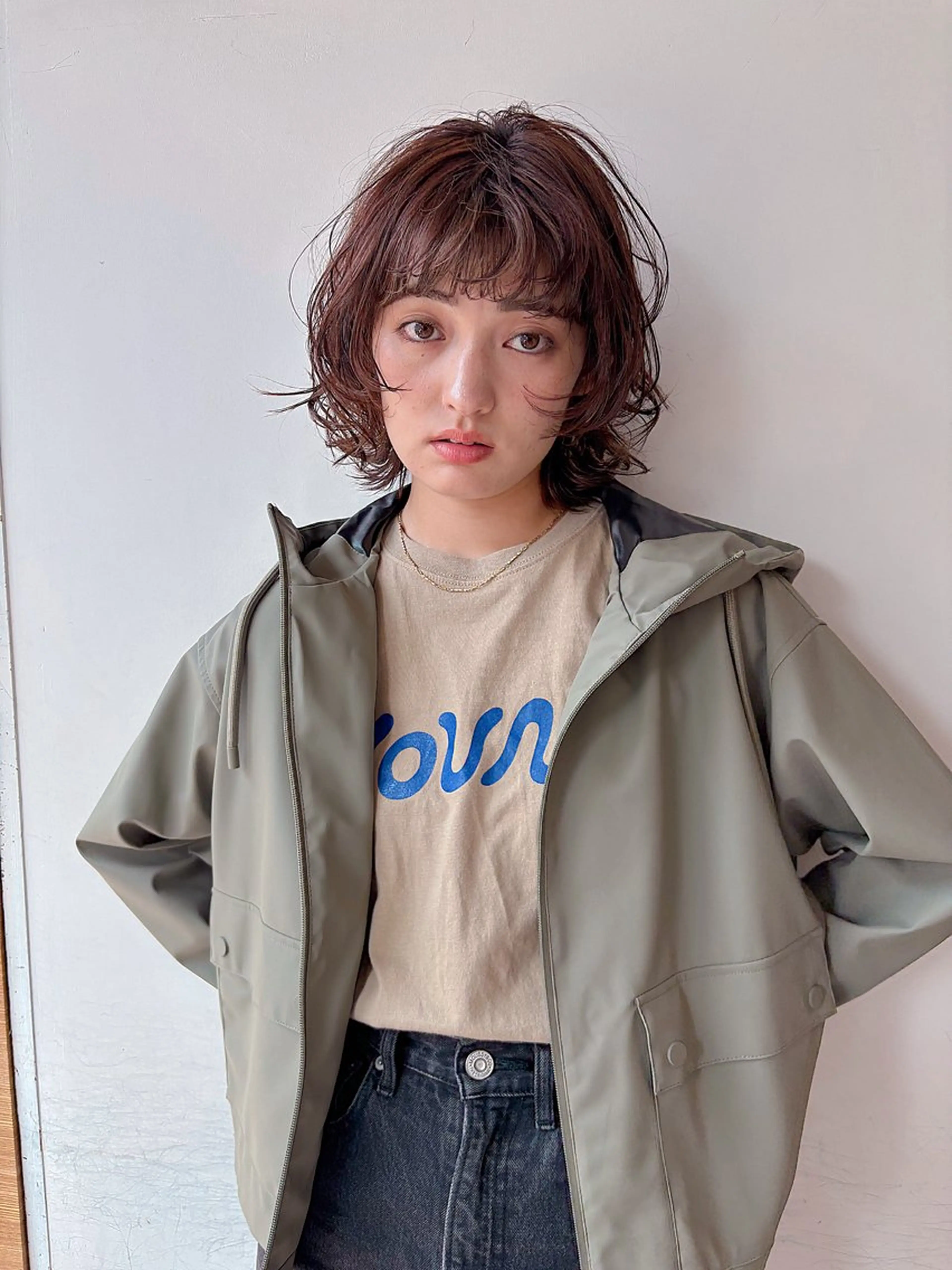 パーマ ニュアンスパーマ カット パーマ トリートメント ボブ/ミディアム 親しみやすさ/さくらのヘアスタイル