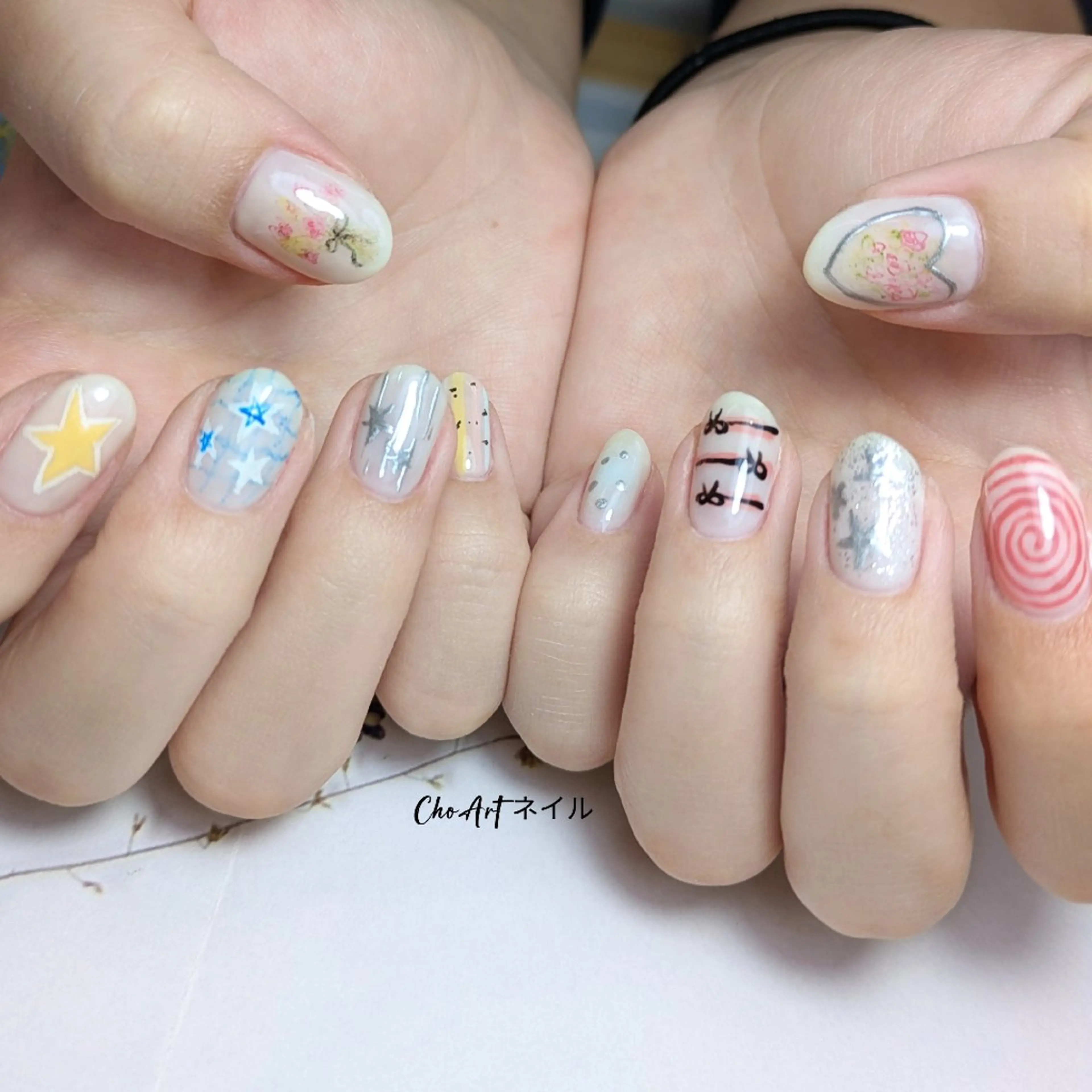 ネイル アートネイル キラキラネイル ラメ(グリッター) マグネットネイル ミラーネイル Cho Artネイル所属・ronronne .のネイルデザイン